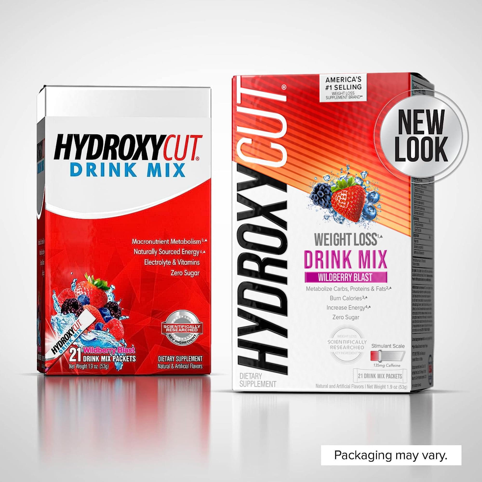 Hydroxycut Drink Mix | Energy Drink Powder | Wildberry Blast, 21 Packets, 2 Packs Hydroxycut