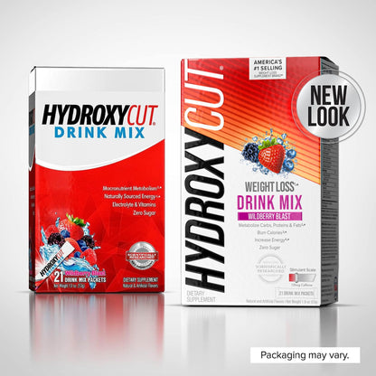 Hydroxycut Drink Mix | Energy Drink Powder | Wildberry Blast, 21 Packets, 2 Packs