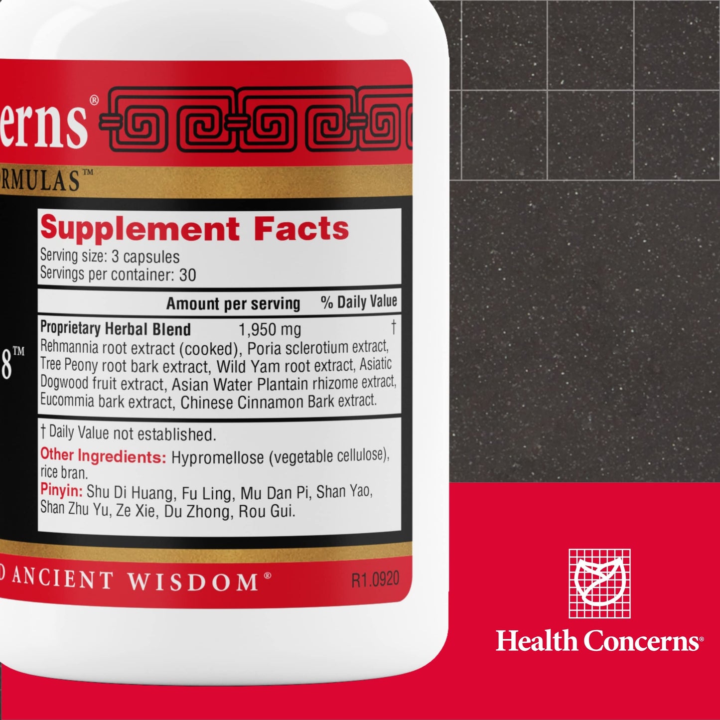 Health Concerns Rehmannia 8 - Back Discomfort & Urinary Tract Health for Women & Men