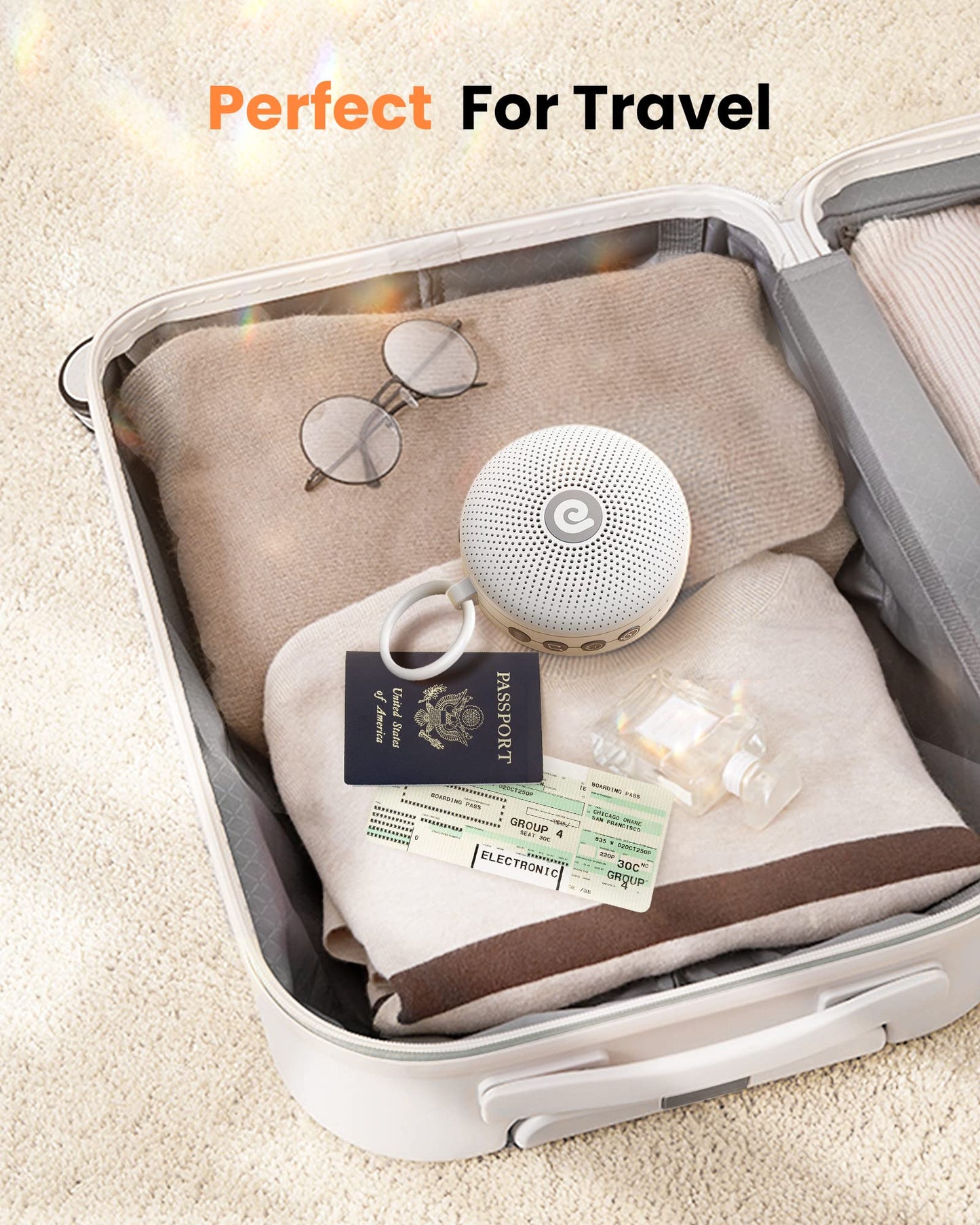 Dreamegg White Noise Machine - Portable Sound Machine for Baby Adult, Features Powerful Battery