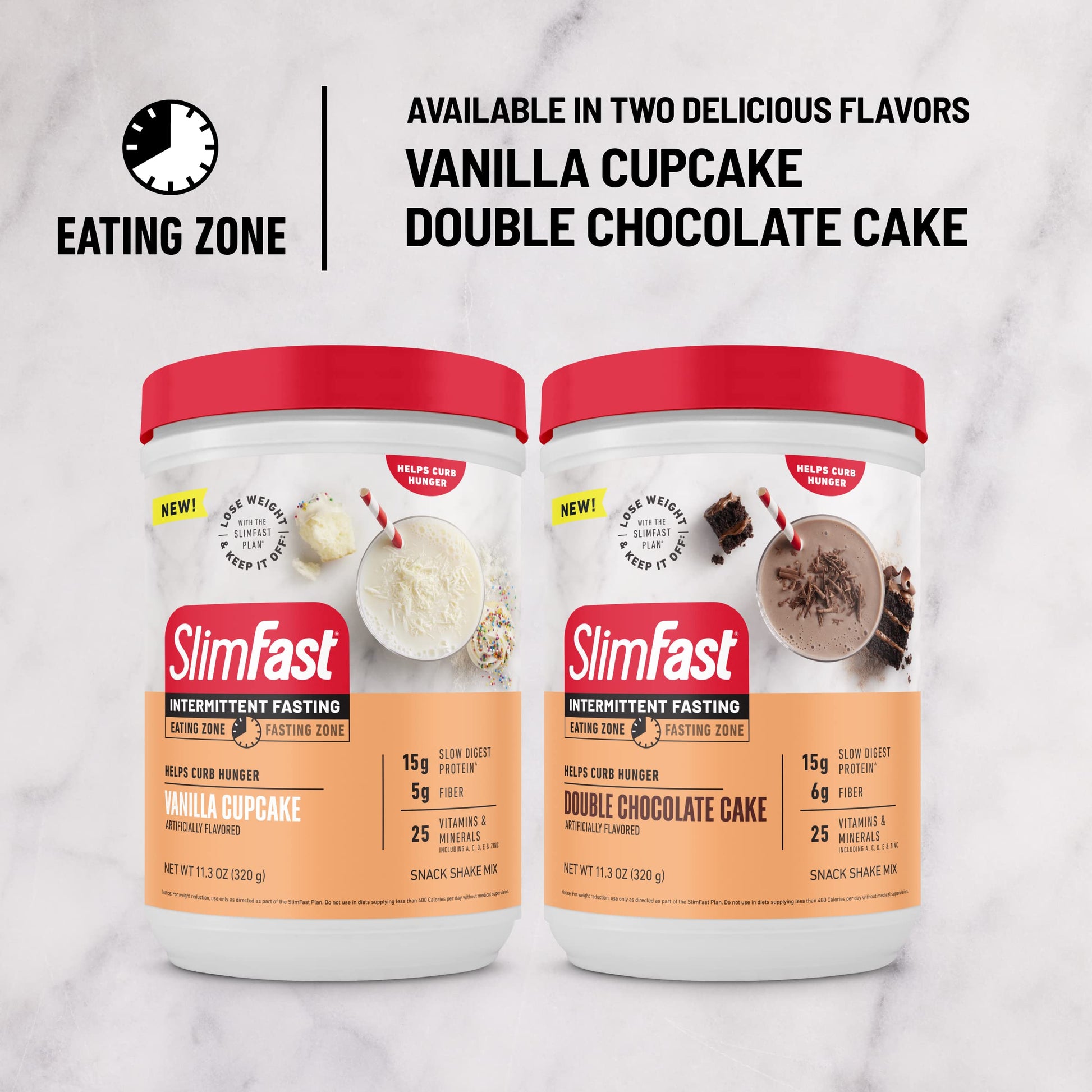 SlimFast Intermittent Fasting, Casein Protein Powder, Biotin with Vitamin & Mineral Bend SlimFast