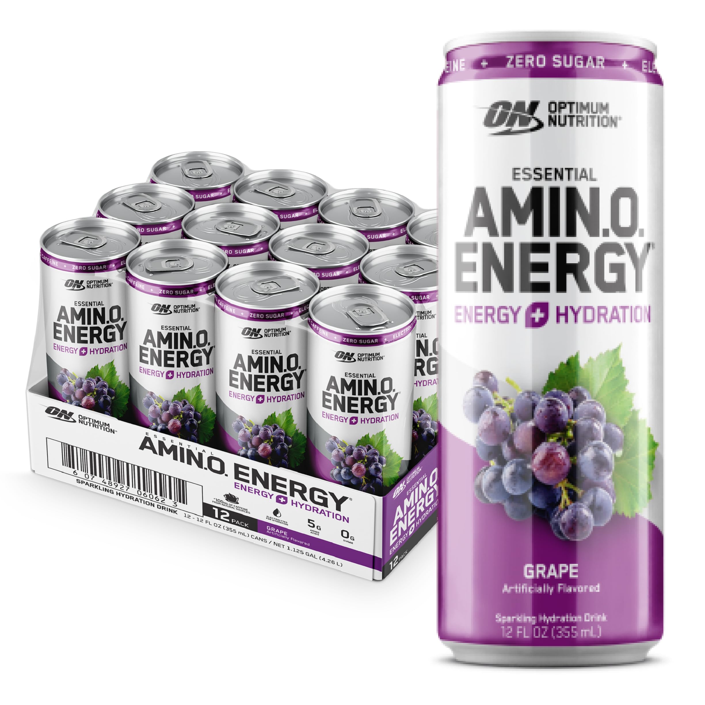 Optimum Nutrition Amino Energy Sparkling Hydration Drink, Electrolytes, Caffeine