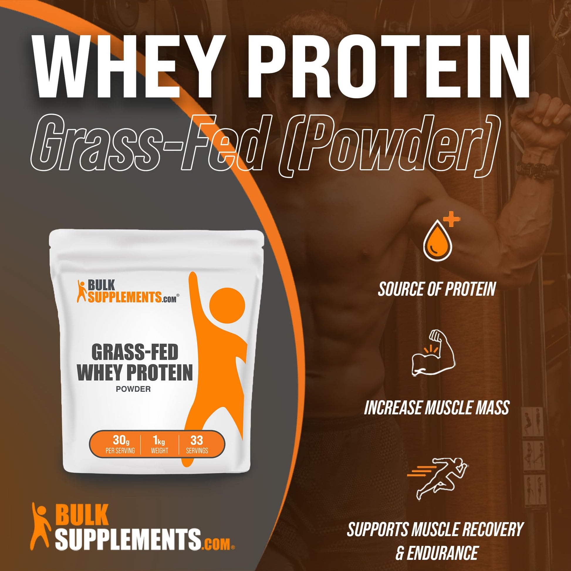 BULKSUPPLEMENTS.COM Grass Fed Whey Protein Powder - Pure Protein Powder BULKSUPPLEMENTS.COM