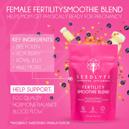Female Fertility Bundle with Prenatal Vitamin Powder – Natural Prenatal Vitamins and Smoothie Mix