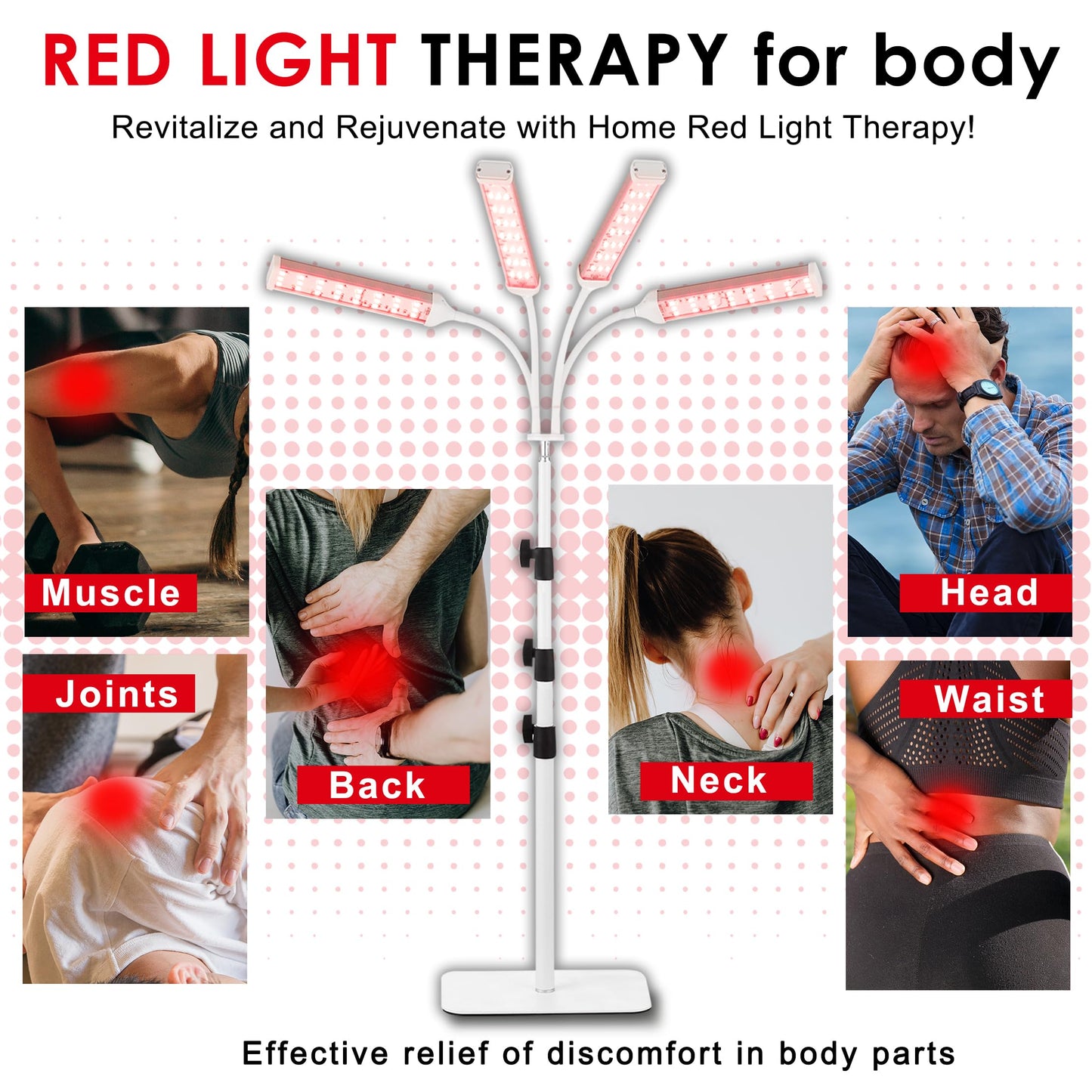 Akarishin Red Light Therapy Lamp-660nm Red Light,850nm & 940nm Infrared Light Therapy