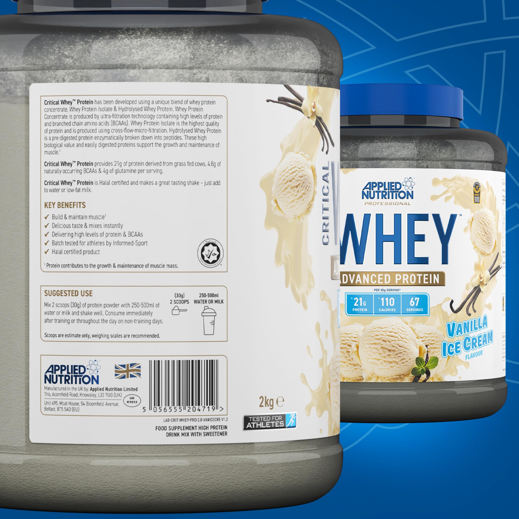 Applied Nutrition Critical Whey Protein Powder 2kg - High Protein Powder, Protein Milkshake Applied Nutrition