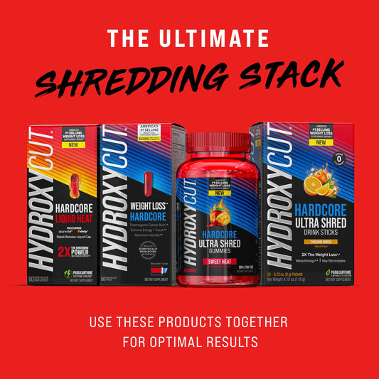 Hydroxycut Hardcore Ultra Shred Drink Sticks,Meta-Energy Drink Powder Metabolic Energy