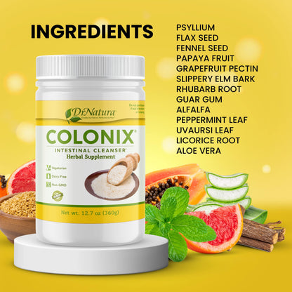 Dr Natura Colonix Intestinal Cleanser, All-Natural Daily Fiber, Colon Detox and Cleanse