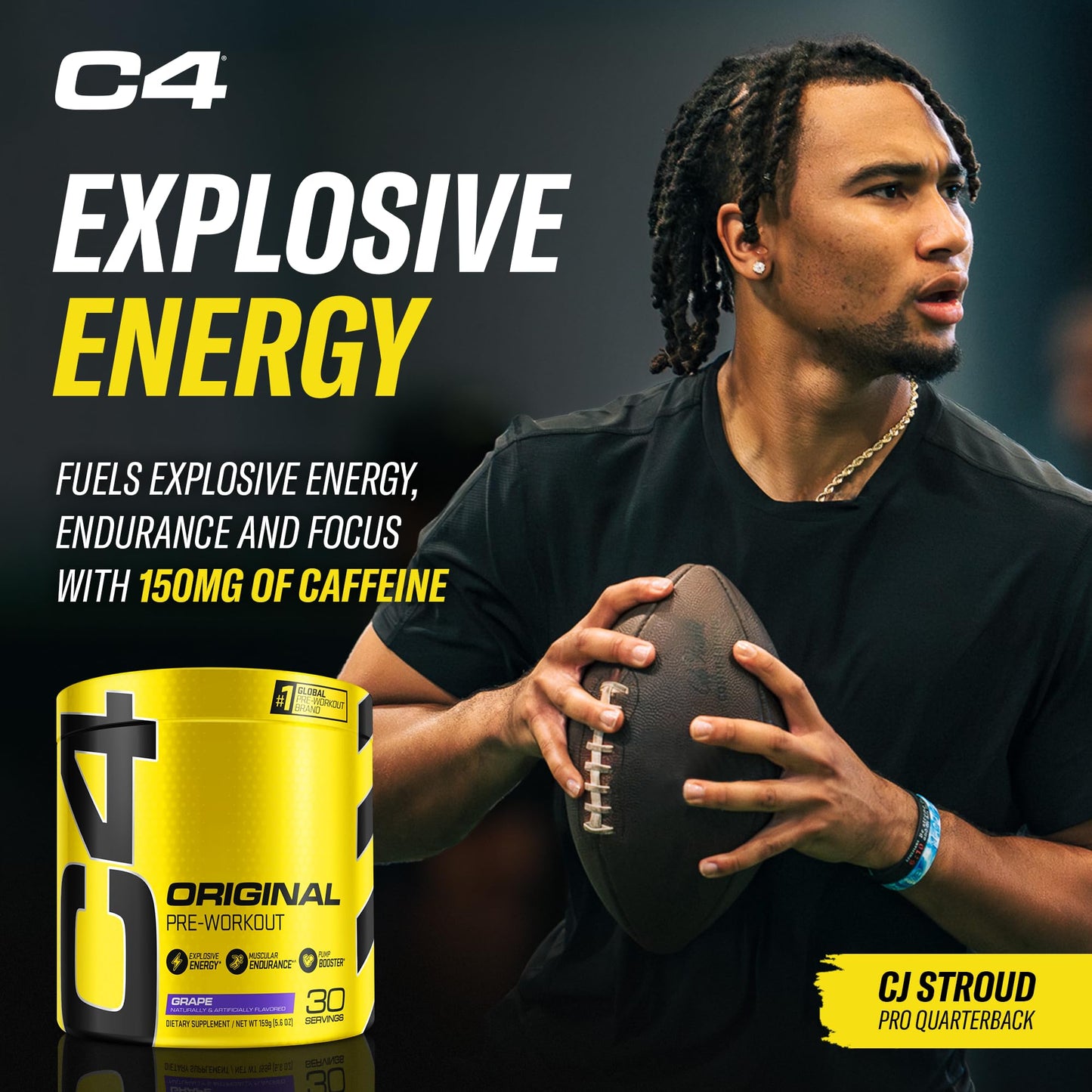 Cellucor C4 Original Pre Workout Powder Grape Sugar Free Preworkout Energy