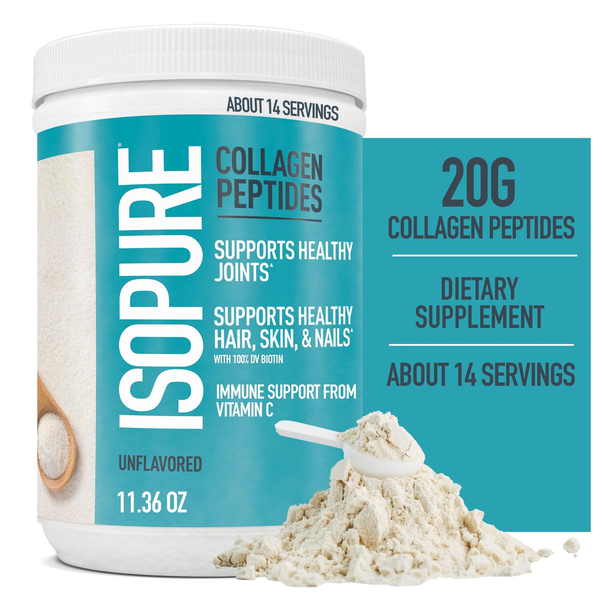 Bundle of Isopure Unflavored Organic Vegan Pea Protein Powder, Dairy Free with Amino Isopure