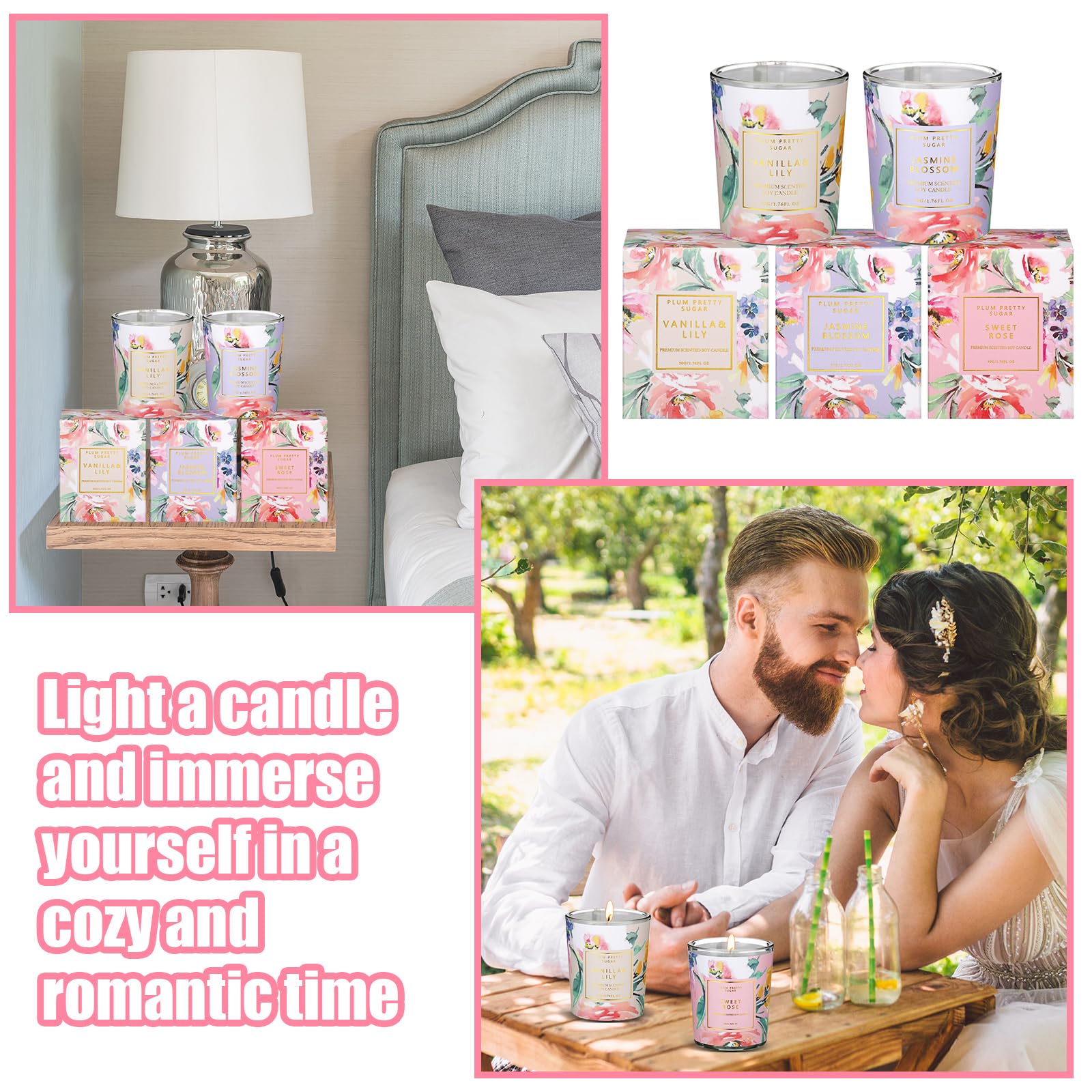 MTLEE 24 Pcs Candles for Home Scented Candle Gifts for Women Bulk 8 Long Lasting Aromatherapy Jar MTLEE