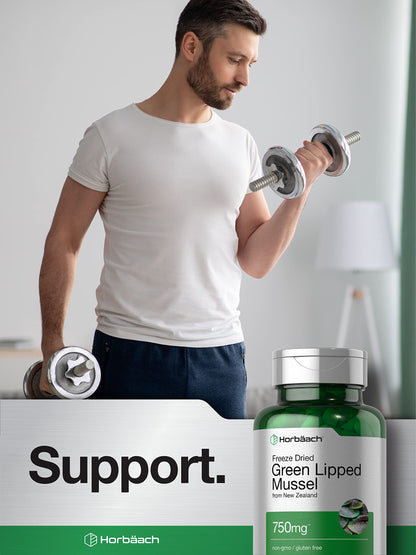 Green Lipped Mussel | 750 mg | 120 Capsules | from New Zealand | Premium Freeze Dried