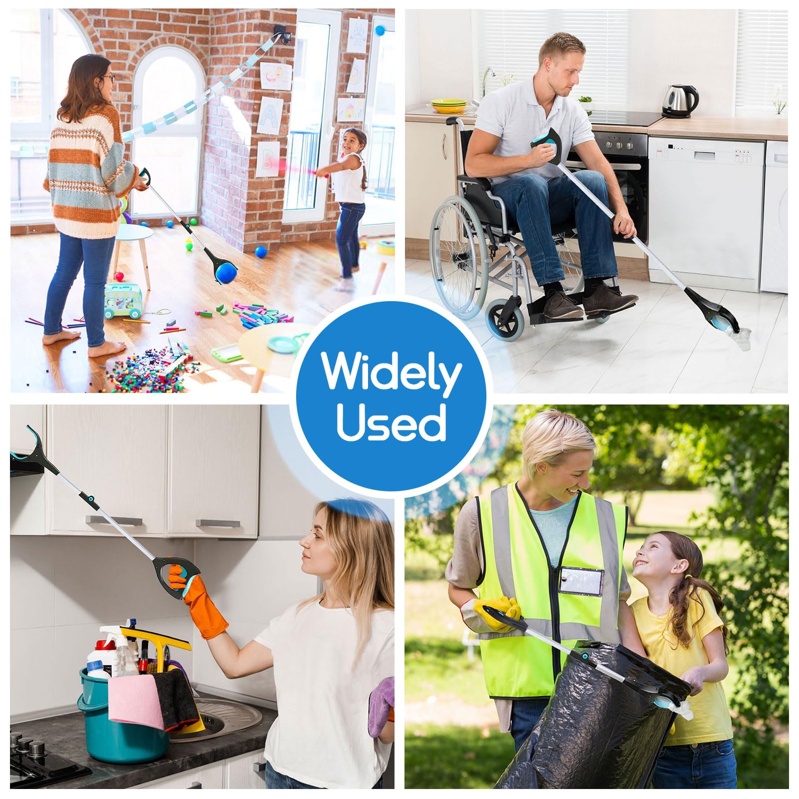 Grabber Reacher Tool, 32" Pick Up Stick Grabber with LED for Elderly and Lightweight Trash Picker Campsie