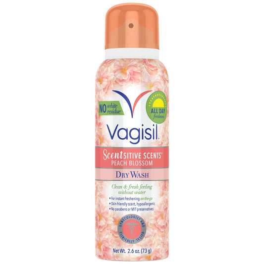 Vagisil Scentsitive Scents Feminine Dry Wash Deodorant Spray for Women, Gynecologist Tested