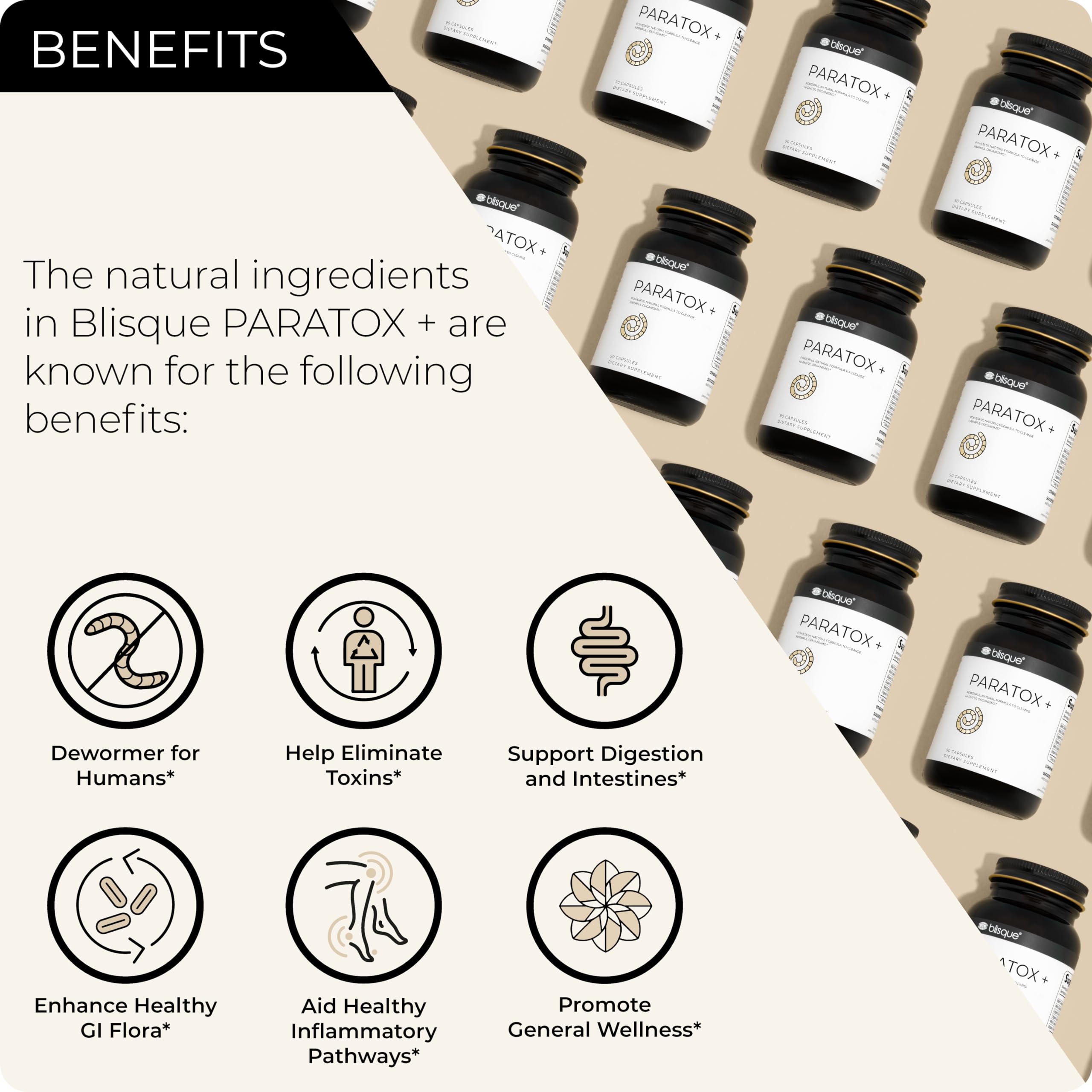 Blisque – Natural para Cleanse Support Supplement to Eliminate Harmful Organisms Blisque