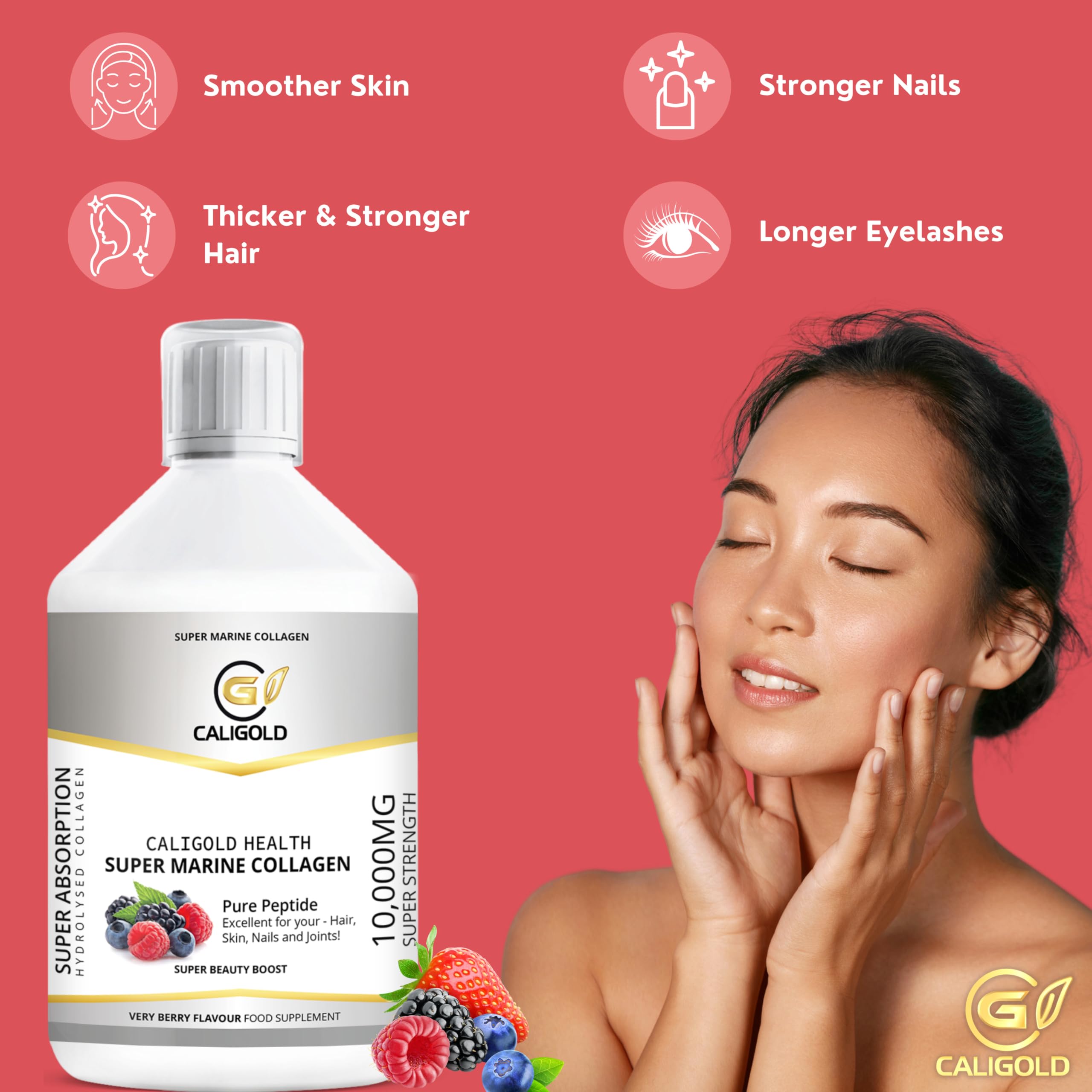 CALIGOLD Health Super Marine Collagen Liquid - Excellent for Hair, Skin, Nails and Joints CALIGOLD