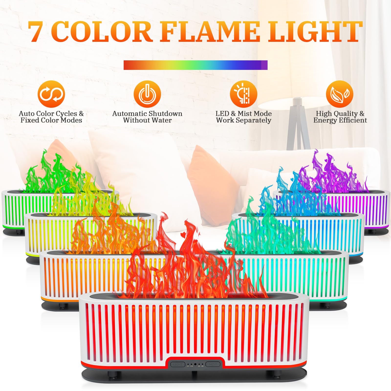 Comfynest Colorful Flame Air Aroma Diffuser Humidifier 7 Flame Colors,200ml Essential Oil Comfynest