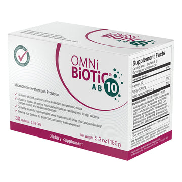 OMNi BiOTiC AB 10 - Clinically Tested Restorative Probiotic - Supports & Restores Gut Flora & Digestion
