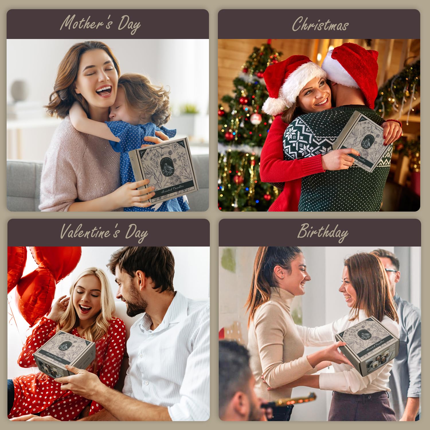 Aromatherapy Candles for Home Scented, 4 Pack Lavender Candles Gifts Set for Women FOMICO