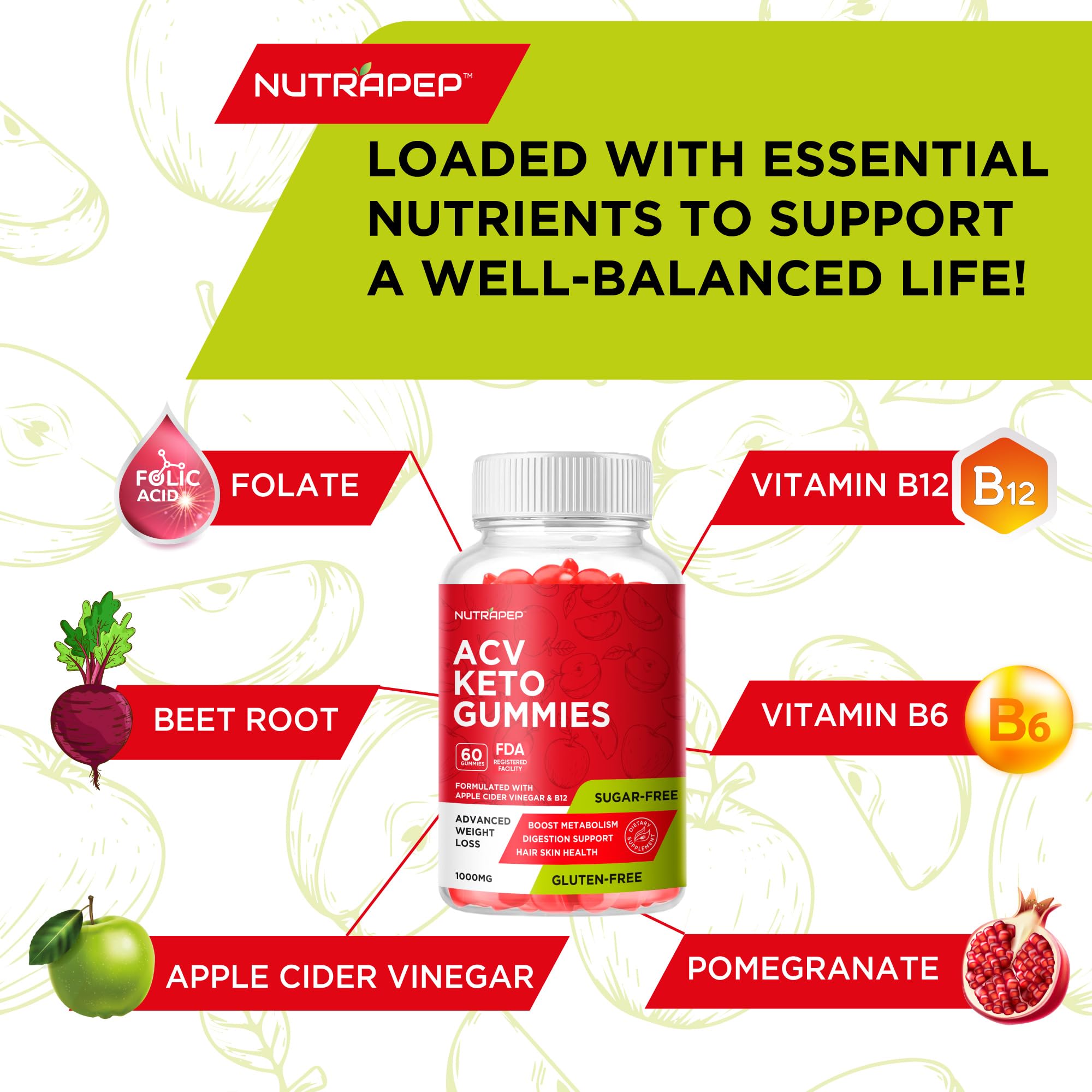 Keto Acv Gummies for Advanced Weight Loss & Belly Fat Burn - Pro Active Super Apple