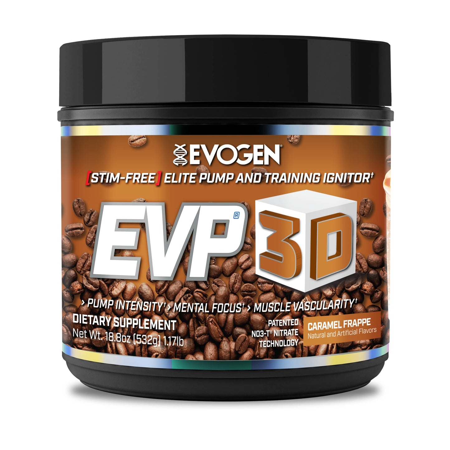 Evogen EVP 3D Caramel Frappe | Xtreme Stimulant Free Pre-Workout Powder, Arginine Nitrate