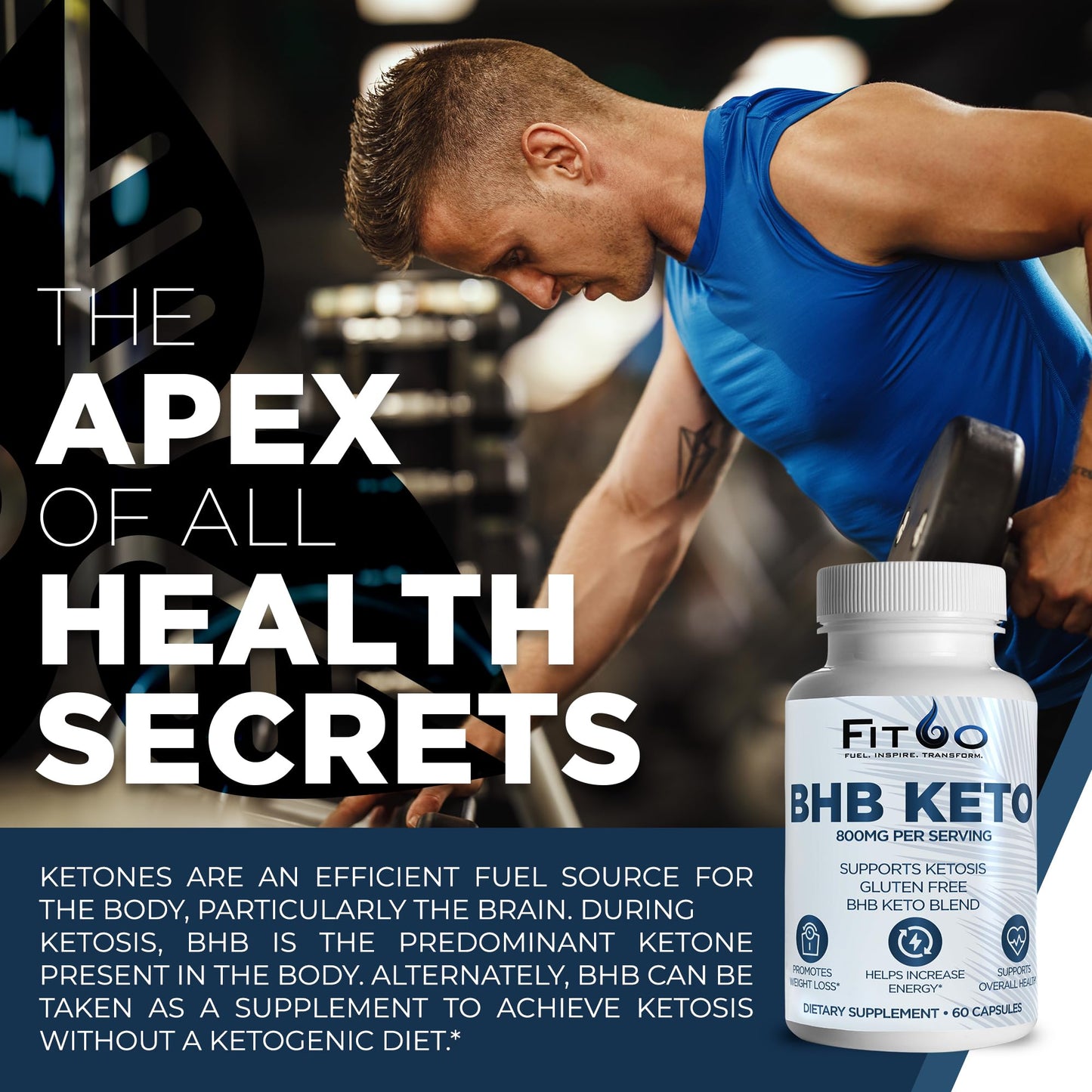 FIT60 Keto Diet Pills for Men & Women - Boost Energy and Mental Clarity for Enhanced Focus