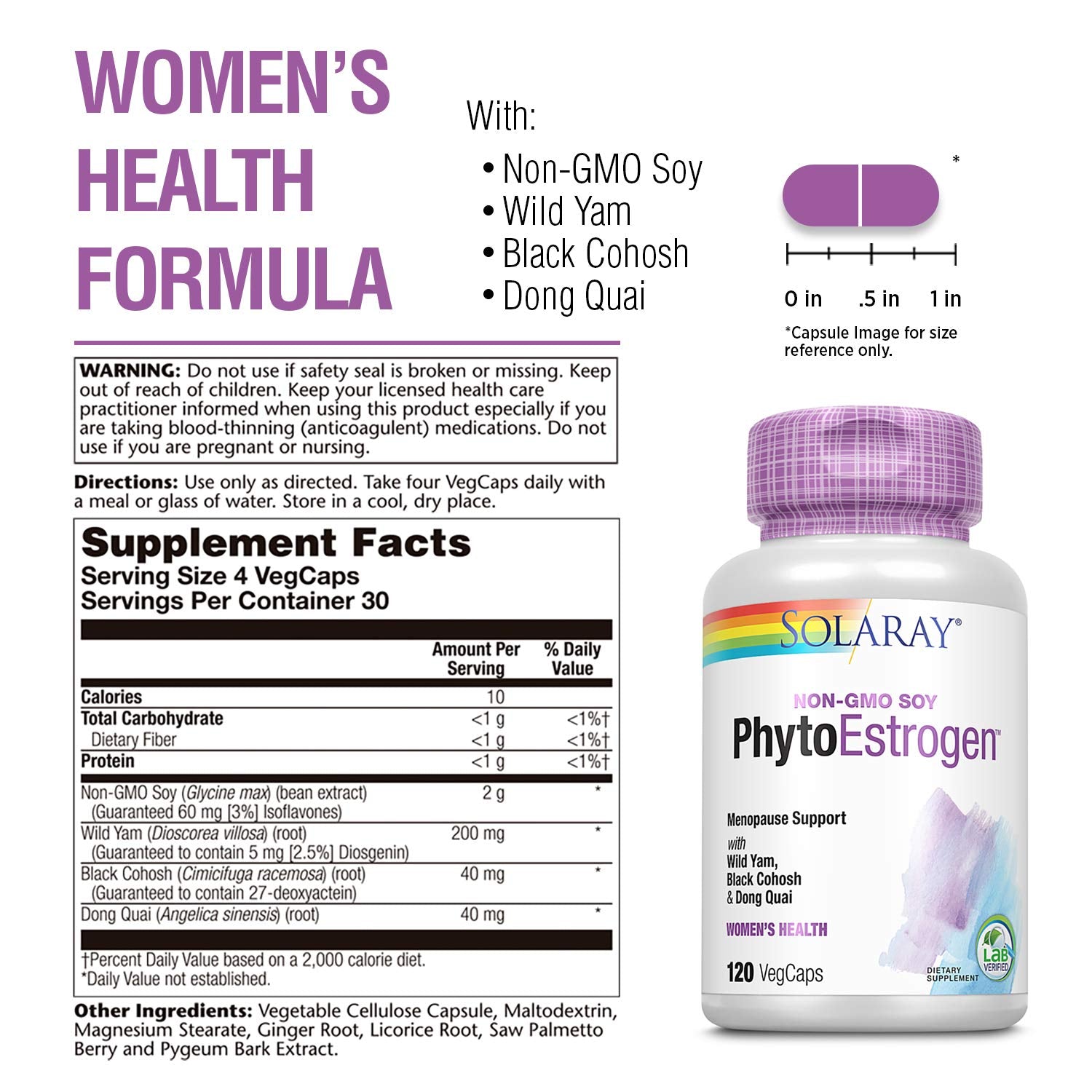 Solaray Phytoestrogen Supplement, 120 Count SOLARAY