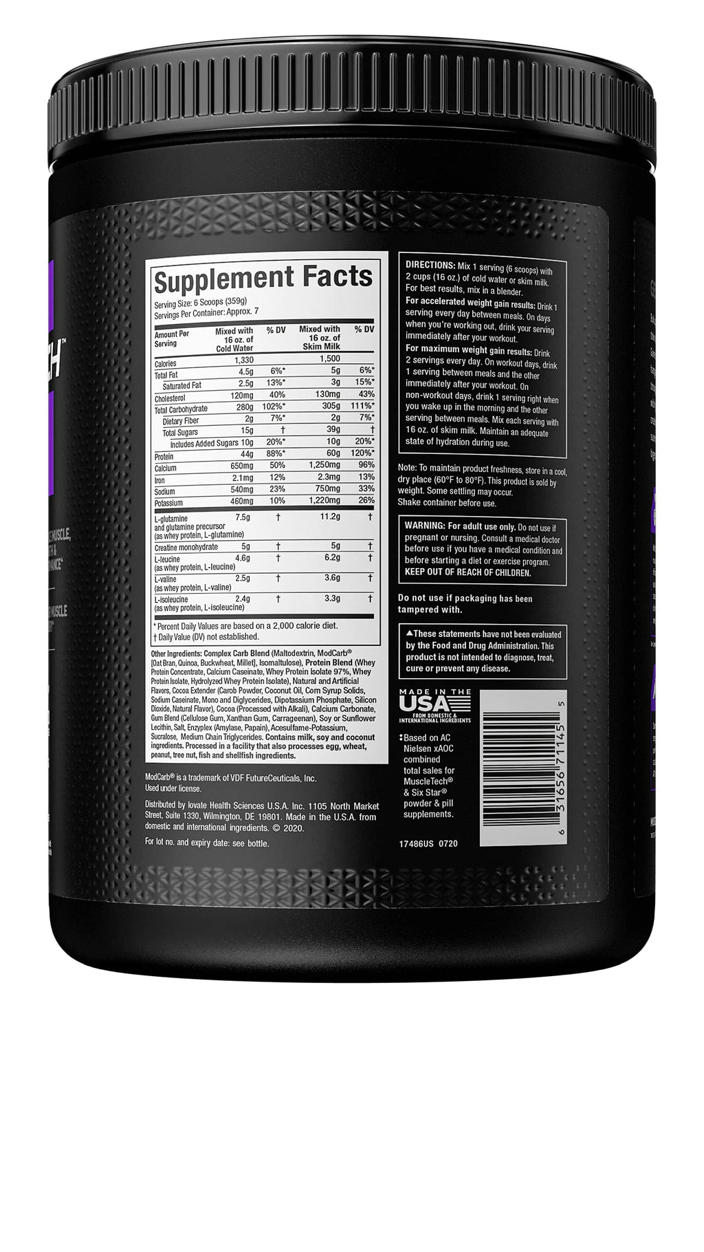 Mass Gainer MuscleTech 100% Mass Gainer Protein Powder Protein Powder for Muscle MuscleTech