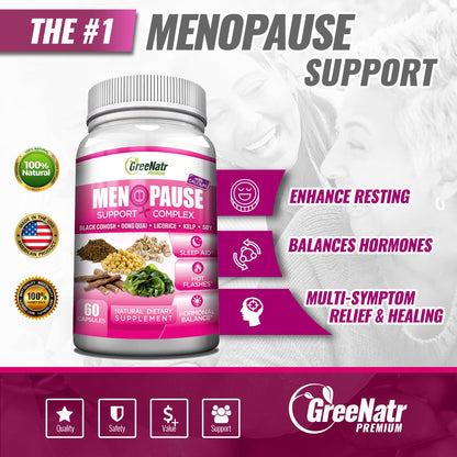 GreeNatr Pure Moringa Oleifera for Mood Enhancement Plus Menopause Support Complex for Hot Flashes