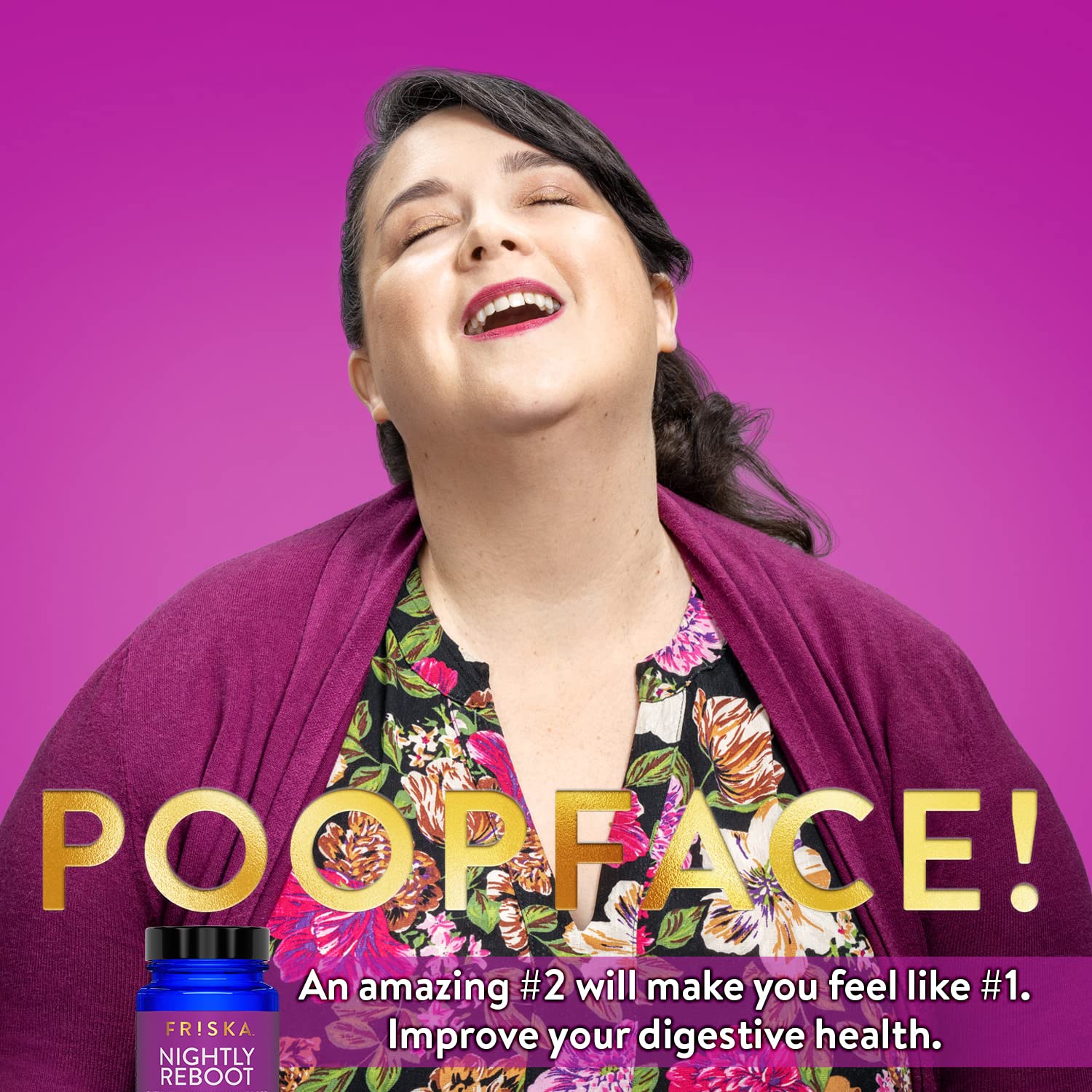 FRISKA Nightly Reboot Enzyme and Probiotics Supplement, Promotes Better Digestion FR!SKA