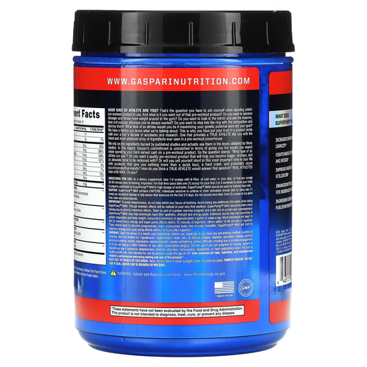 Gaspari Nutrition - SuperPump MAX - The Ultimate Pre Workout Powder, Sustained Energy