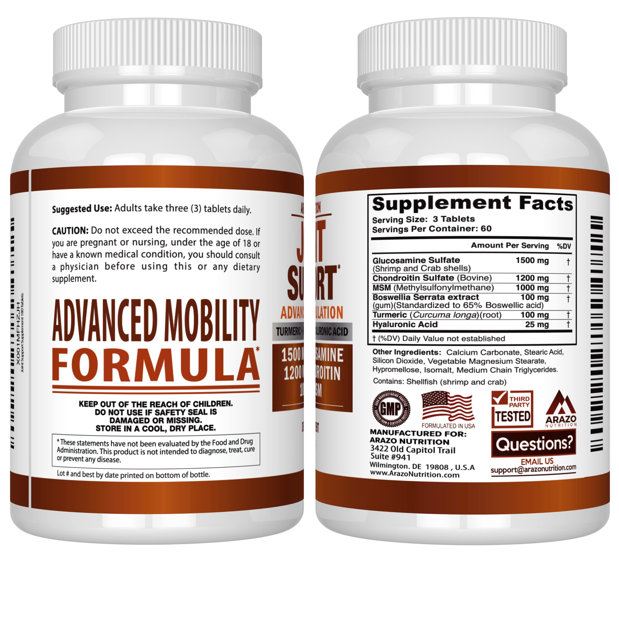 Glucosamine Chondroitin Turmeric Msm Boswellia - Joint Support Supplement for Relief