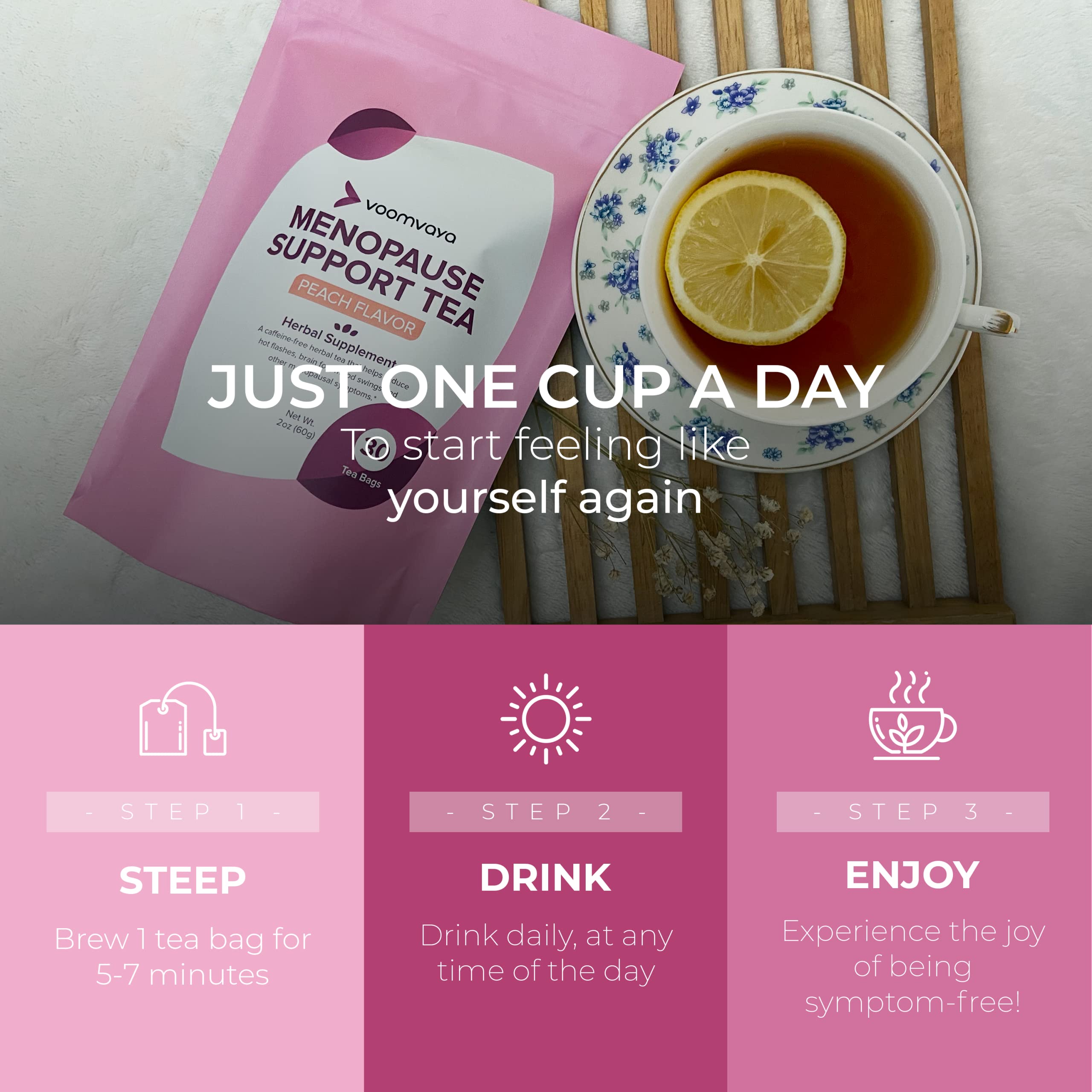 VoomVaya Menopause Support Tea - Natural Menopause Relief For Women VoomVaya