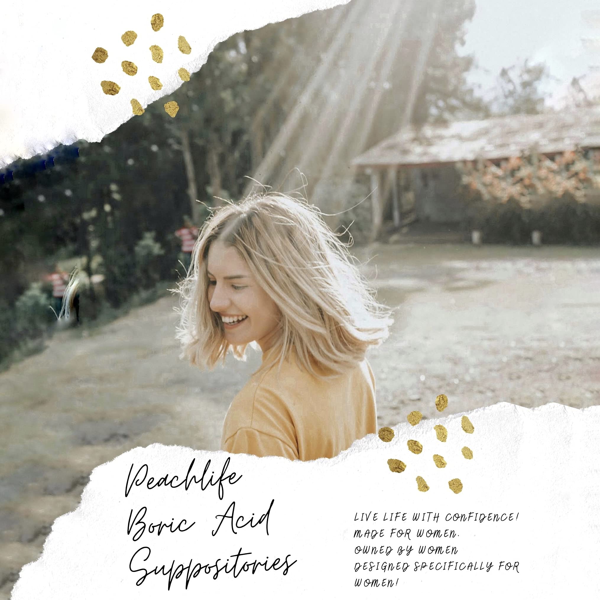 Peachlife Boric Acid Suppositories in Vegetable Capsules - USA Made - Vaginal pH Peachlife