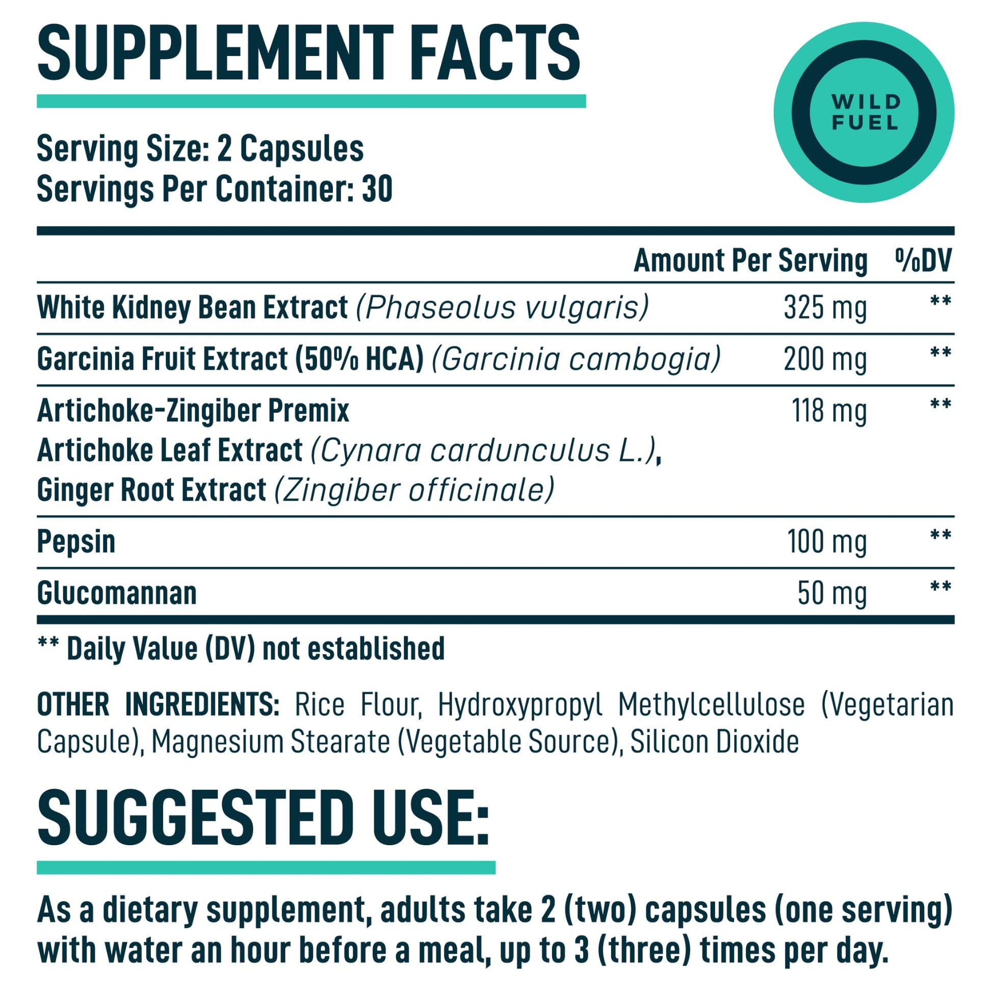 Appetite Suppressant for Weight Loss, Hunger Suppressant - Diet Pills That Work Fast WILD FUEL