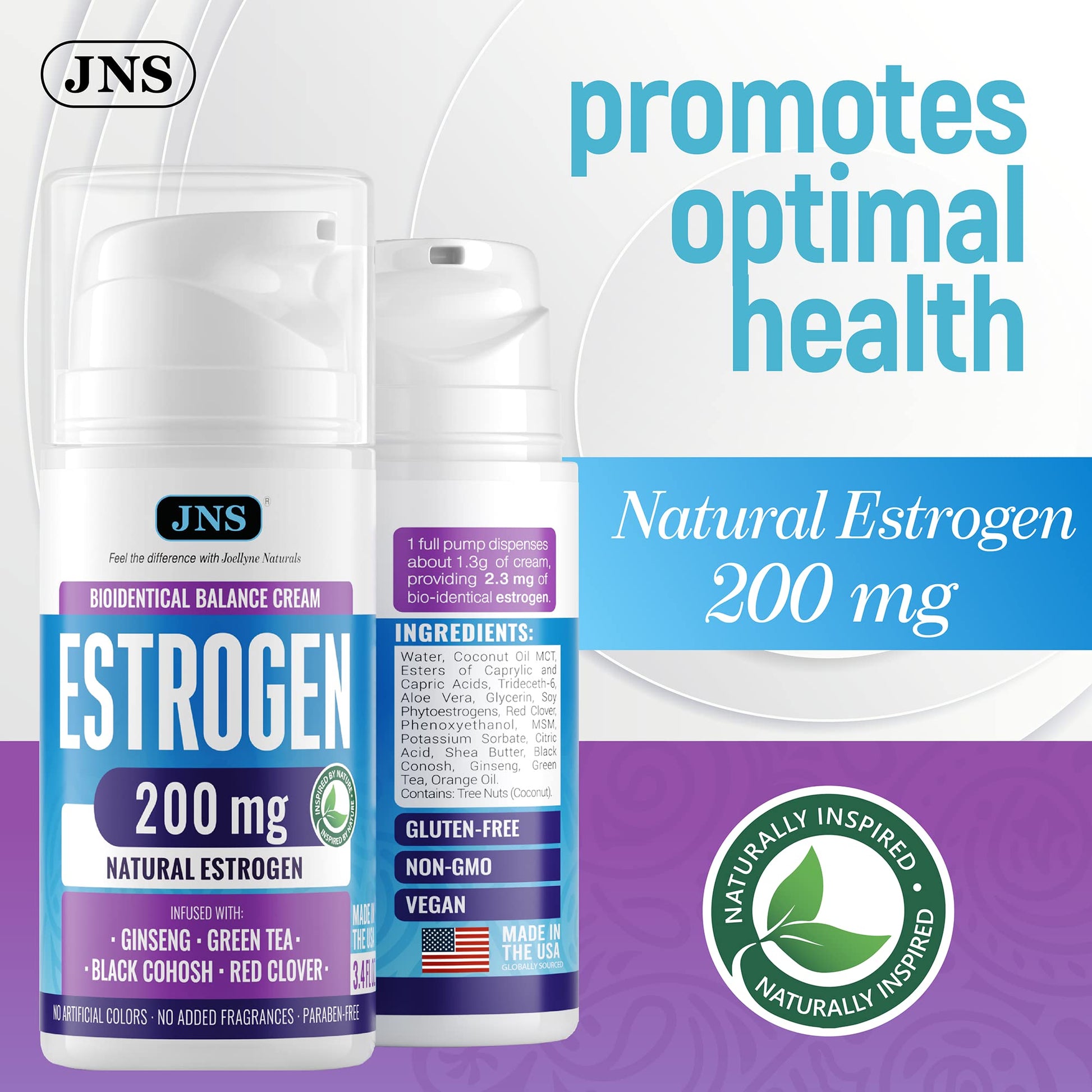 Estrogen Cream for Menopause Relief JOELLYNE NATURALS
