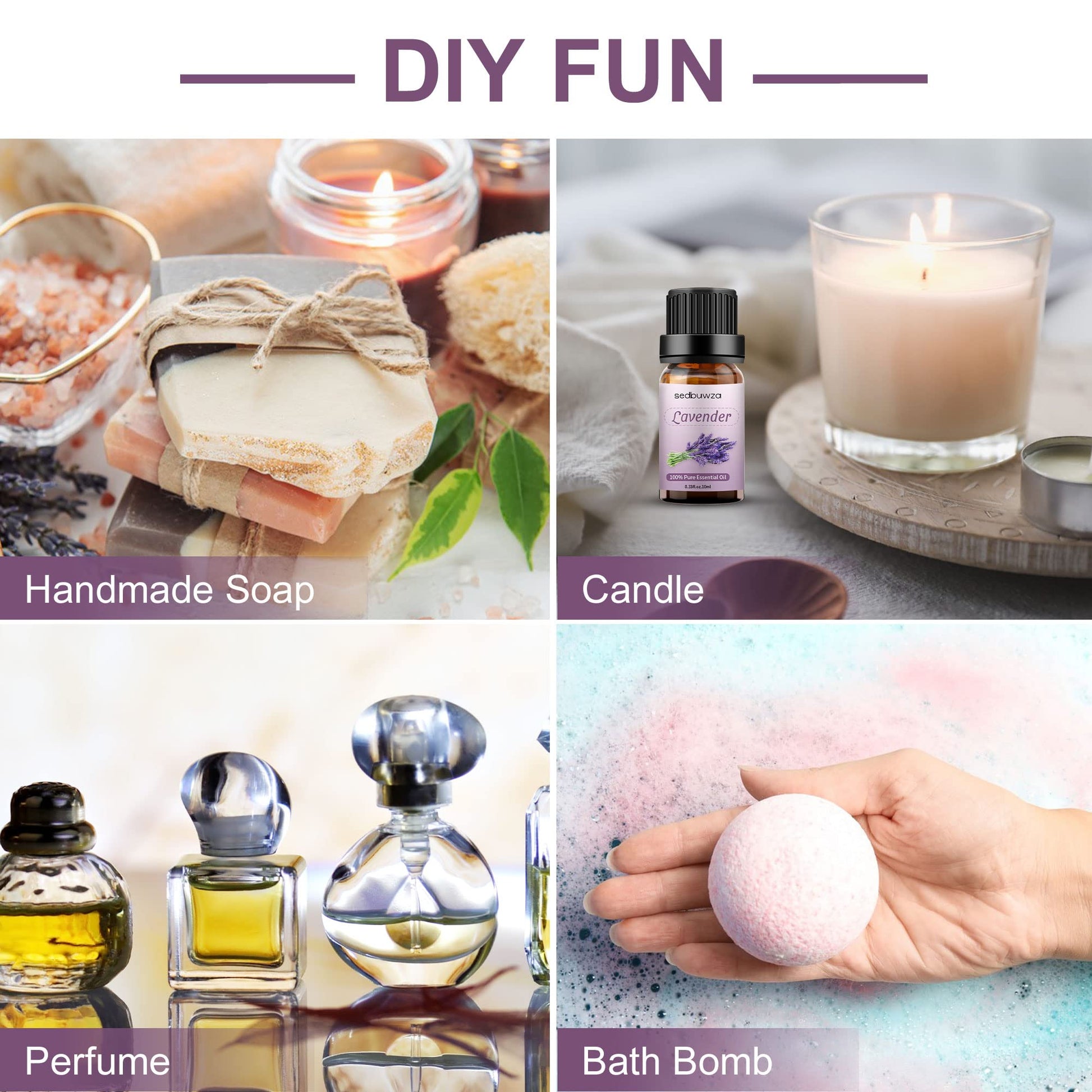 Sedbuwza Vanilla Oil Lavender Essential Oil Gift Set, 100% Pure Organic Fragrance Oil Set for Diffuser Sedbuwza