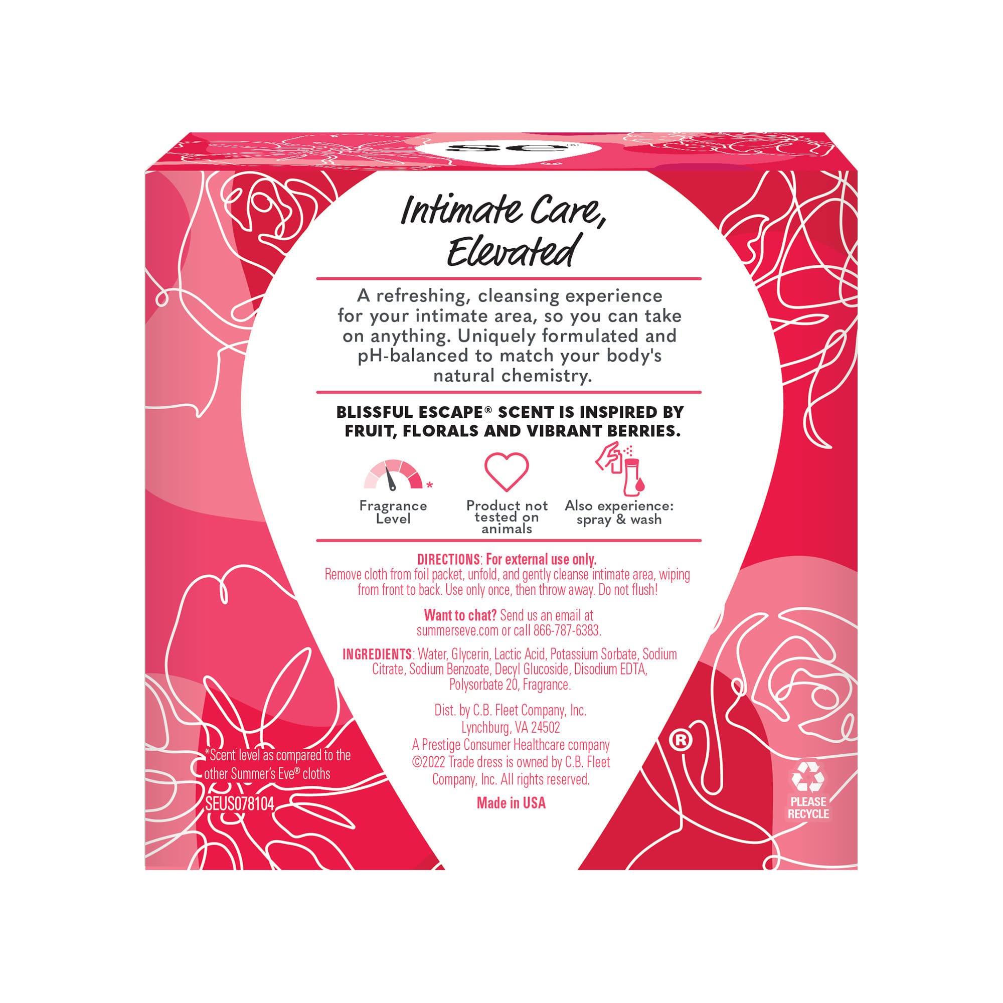 Summer's Eve Blissful Escape Daily Refreshing Feminine Wipes, Removes Summer's Eve