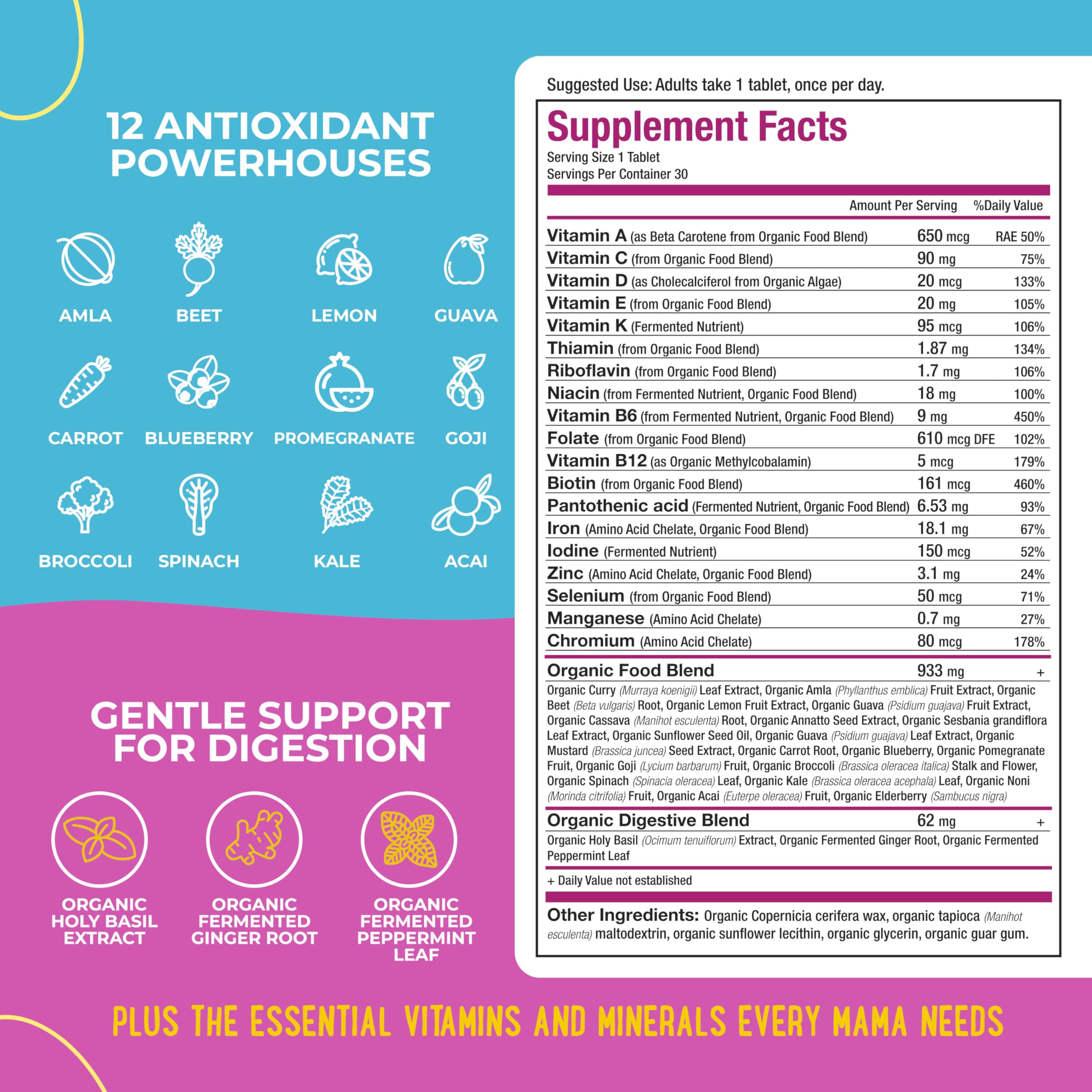 Premium Prenatal Bundle of 2 - Organic Prenatal Multi & Natural Probiotics - Essential Nutrition for Women Mama Natural