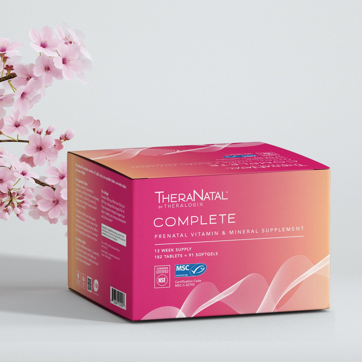 Theralogix TheraNatal Complete Prenatal Vitamin Supplement - 91-Day Supply - with DHA