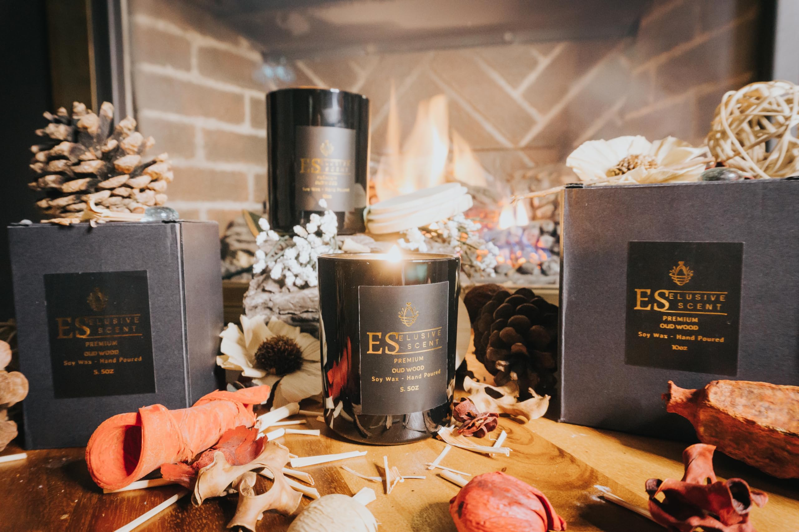 Oud Wood | 10oz | Premium Candle | Scented Candle | Aromatherapy | Essential Fragrance Oils Elusive Scent