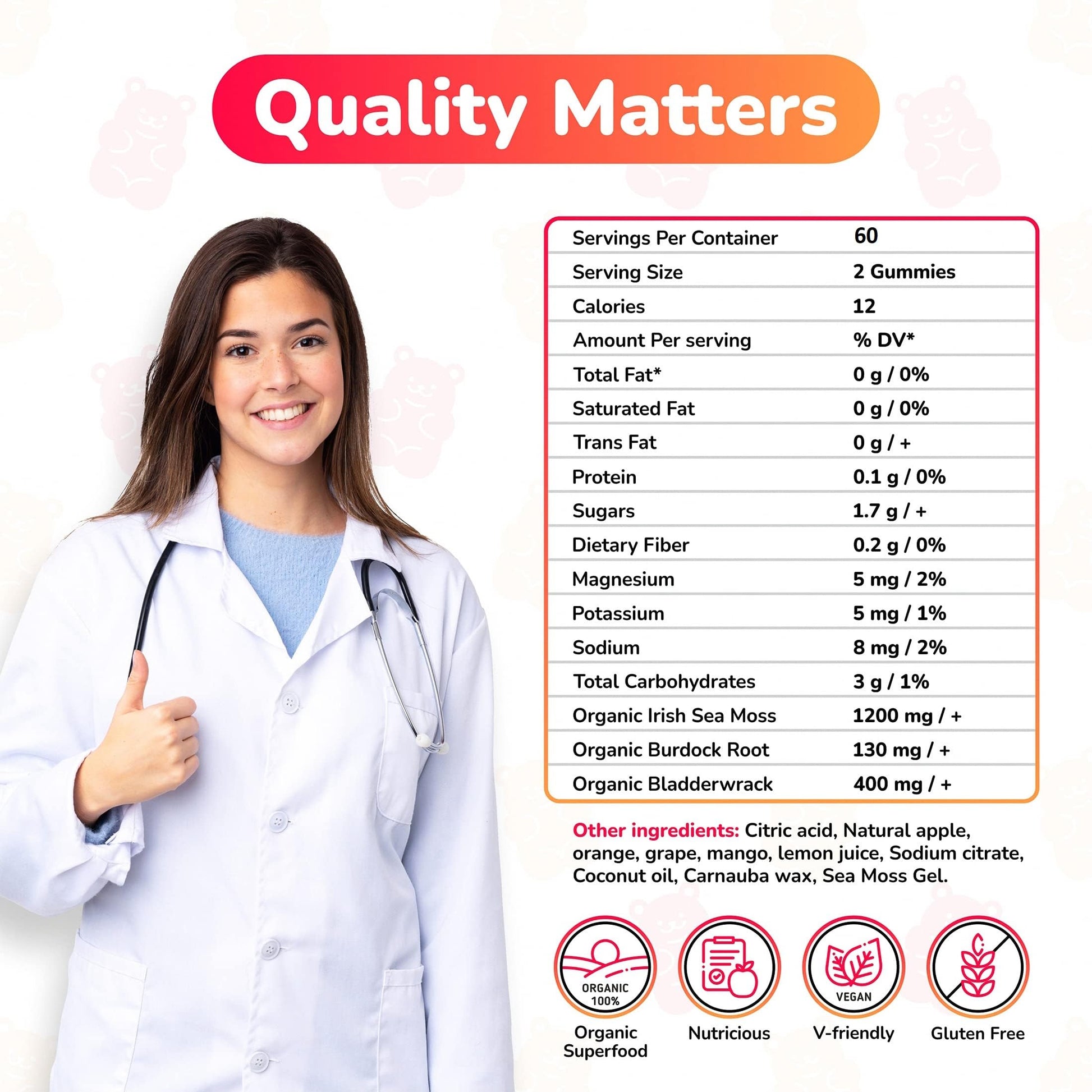 Sea Moss Gummies for Adults & Kids – Contains Irish Sea Moss + Burdock Root TrueSeaMoss