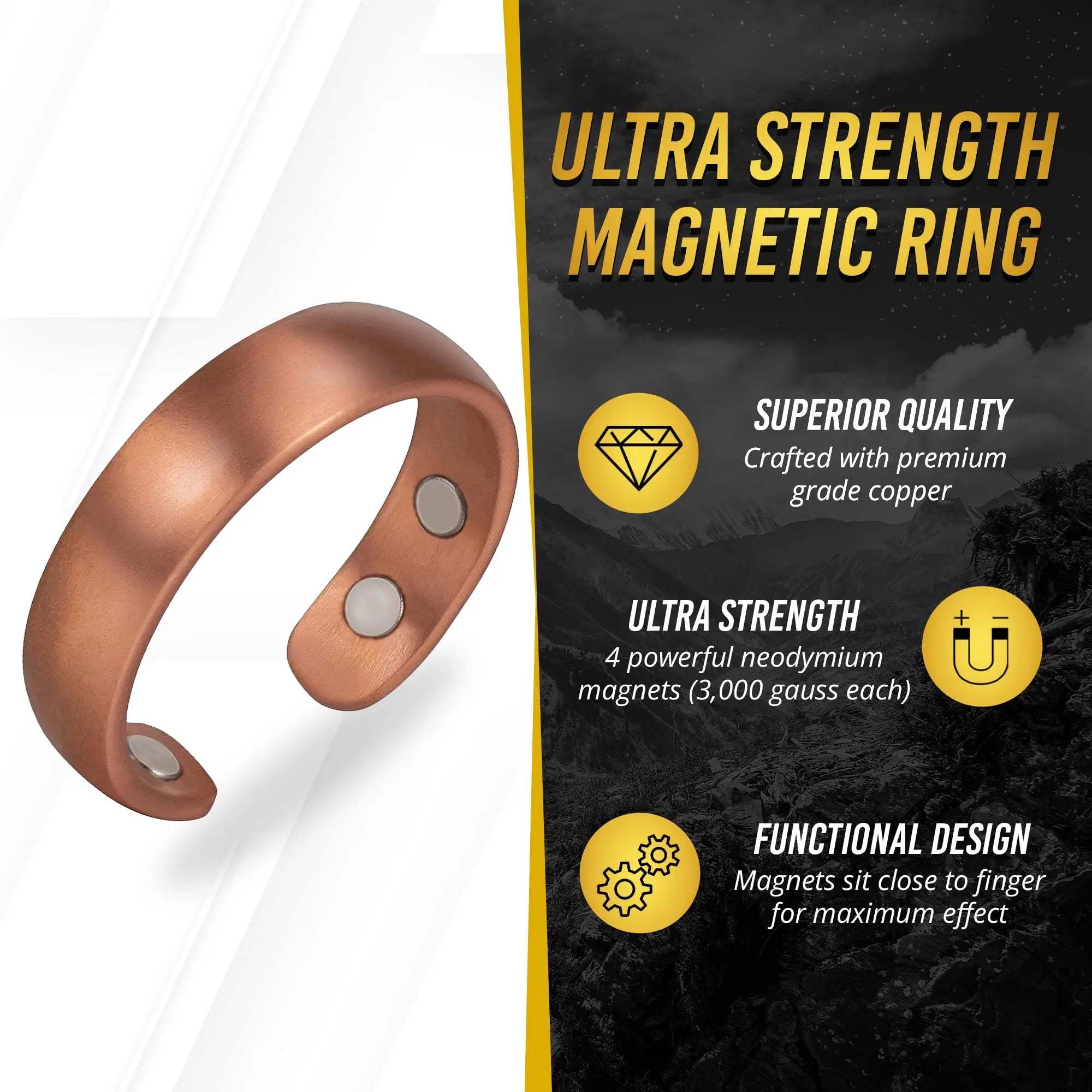 MagnetRX® Magnetic Copper Ring – Elegant Magnetic Rings – Copper Rings for Women & Men MagnetRX