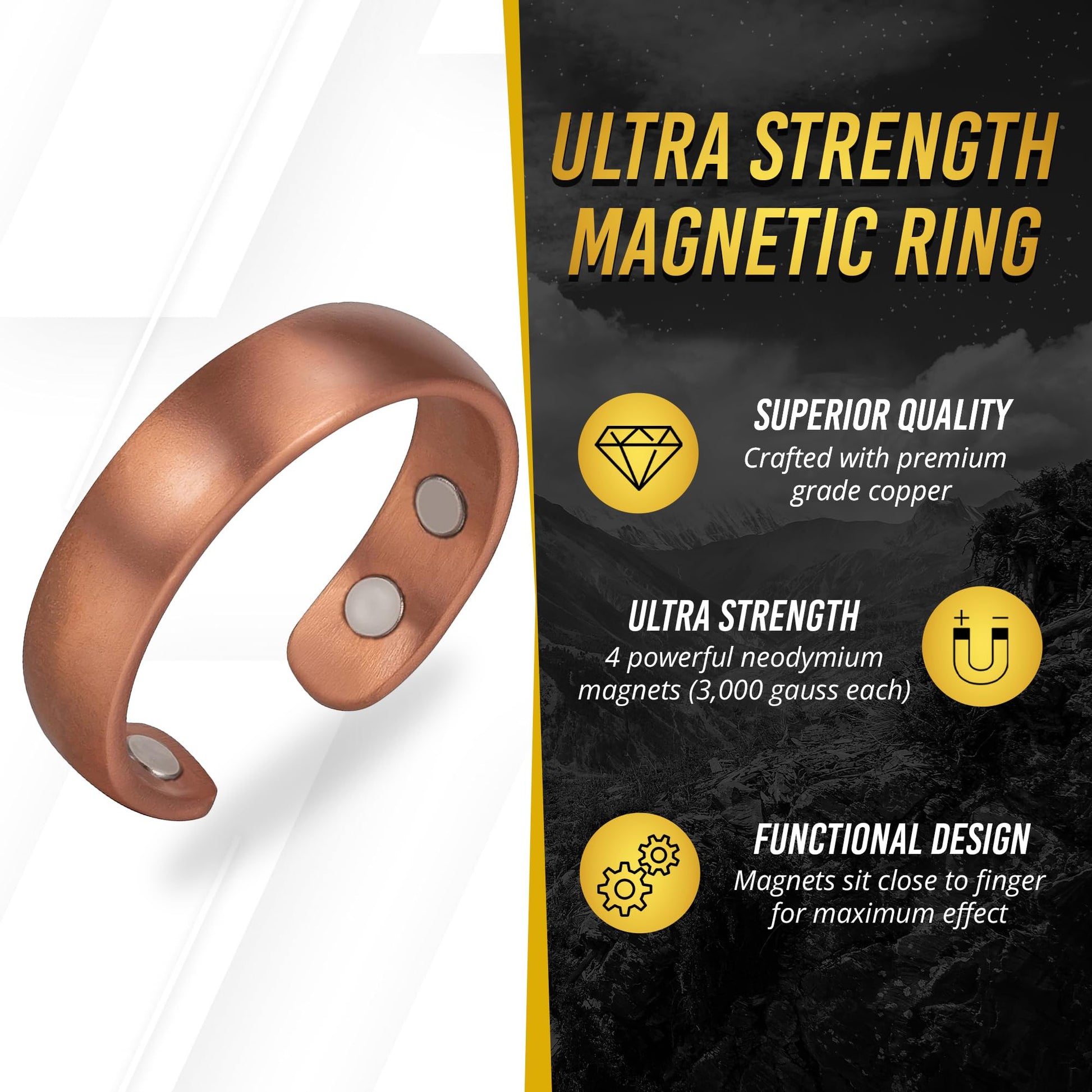 MagnetRX® Magnetic Copper Ring – Elegant Magnetic Rings – Copper Rings for Women & Men MagnetRX