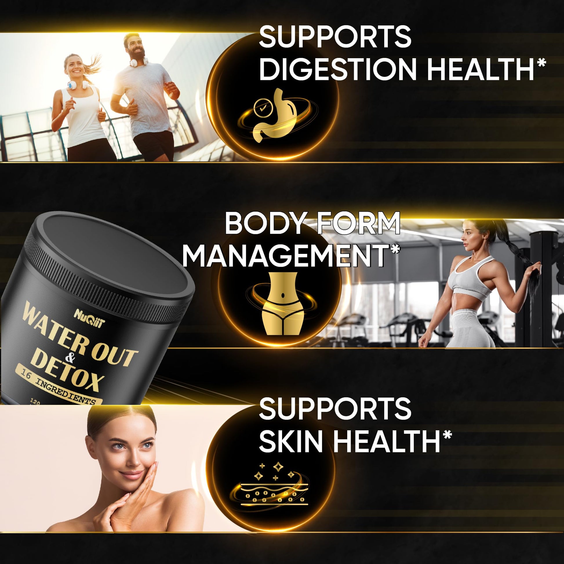 Nuqiit Water Out Supplement with Dandelion Root 12000mg Apple Cider Vinegar 4500mg & More Nuqiit