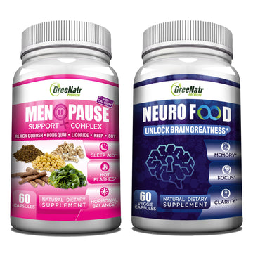 GreeNatr Brain Supplement with B12 Vitamin for Enhanced Memory, Energy, Focus, and Clarity