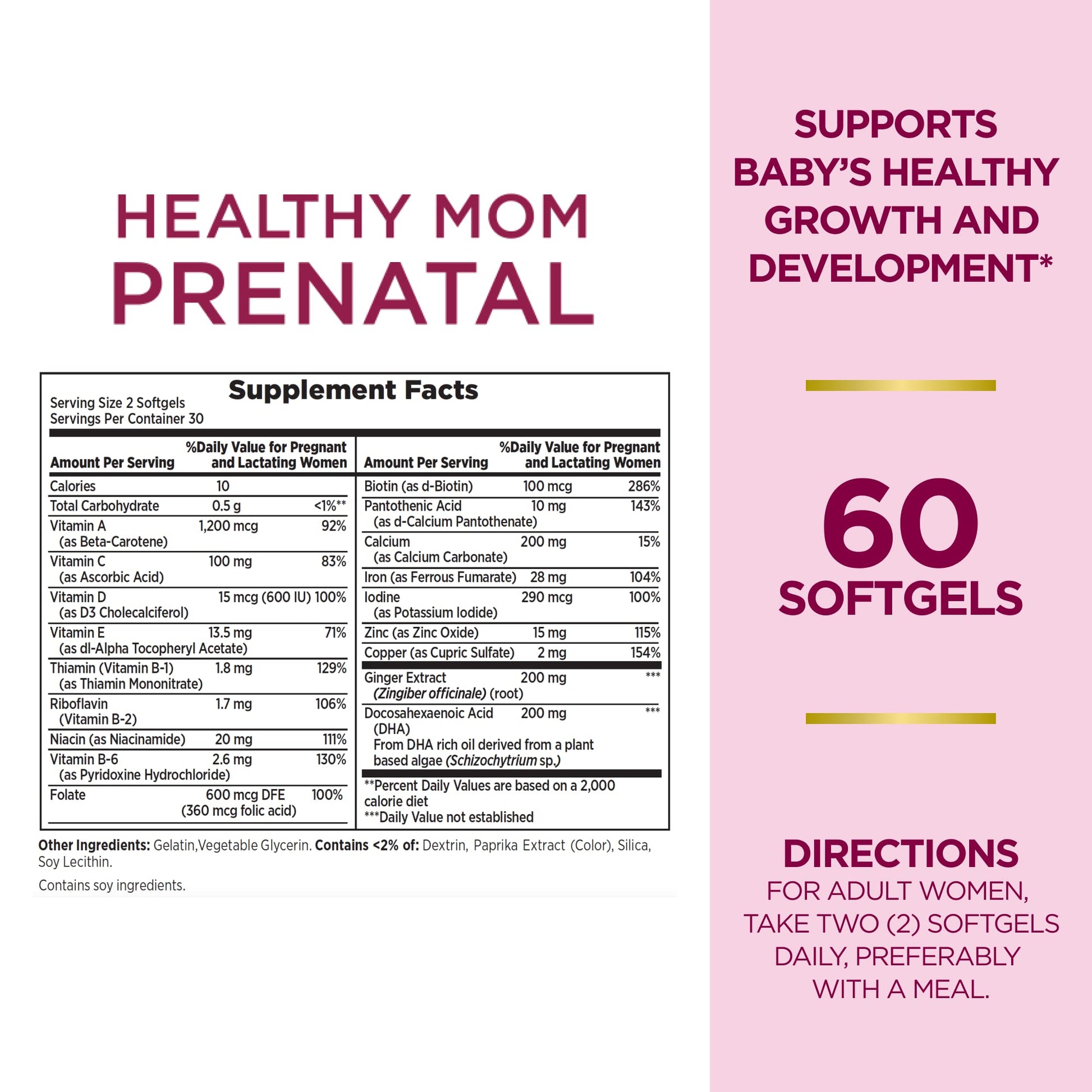 Nature's Bounty Prenatal Multivitamin, Dietary Supplement, Supports Baby's Healthy Nature's Bounty