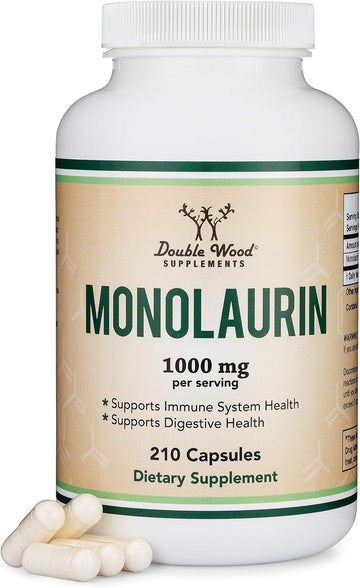 Monolaurin Immune Support Supplement 1,000mg per Serving, 210 Capsule