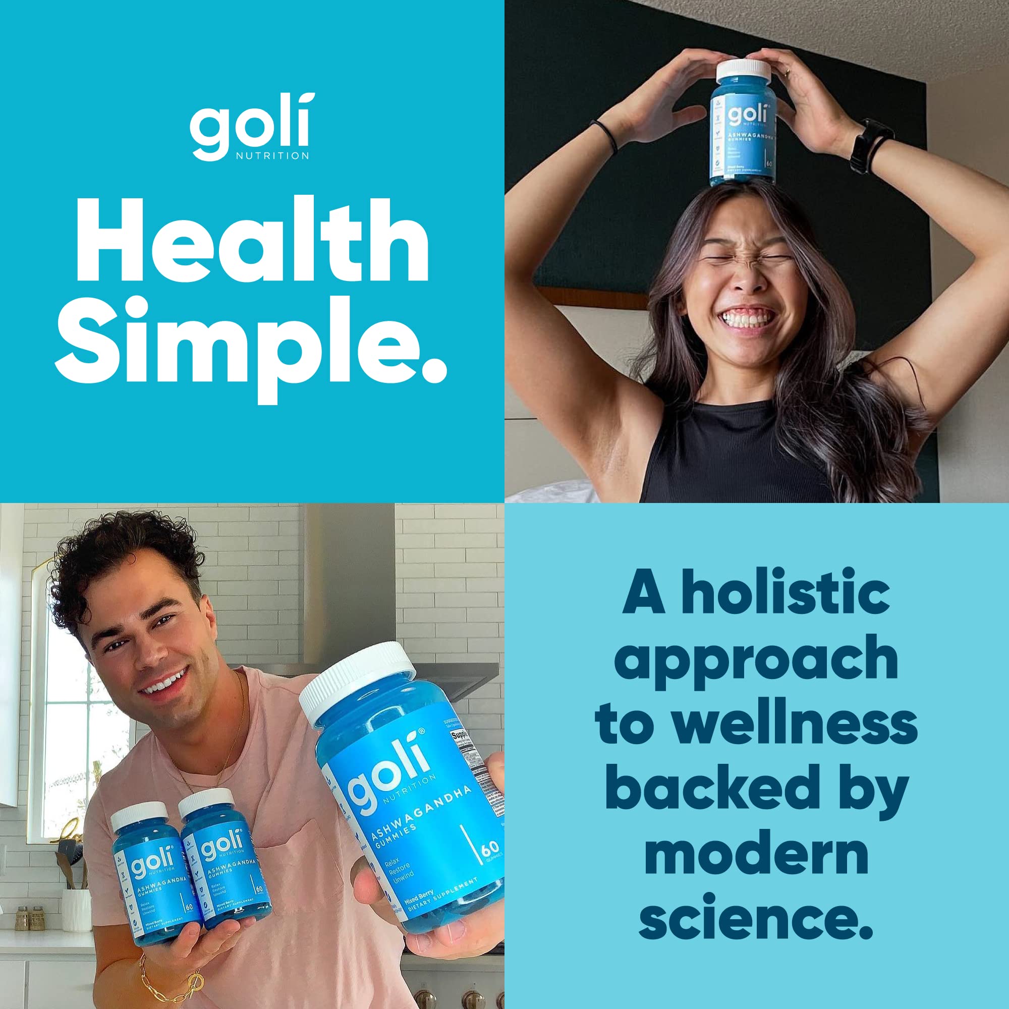 Goli Ashwagandha & Vitamin D Gummy - 300 Count - Mixed Berry, KSM-66, Vegan, Goli