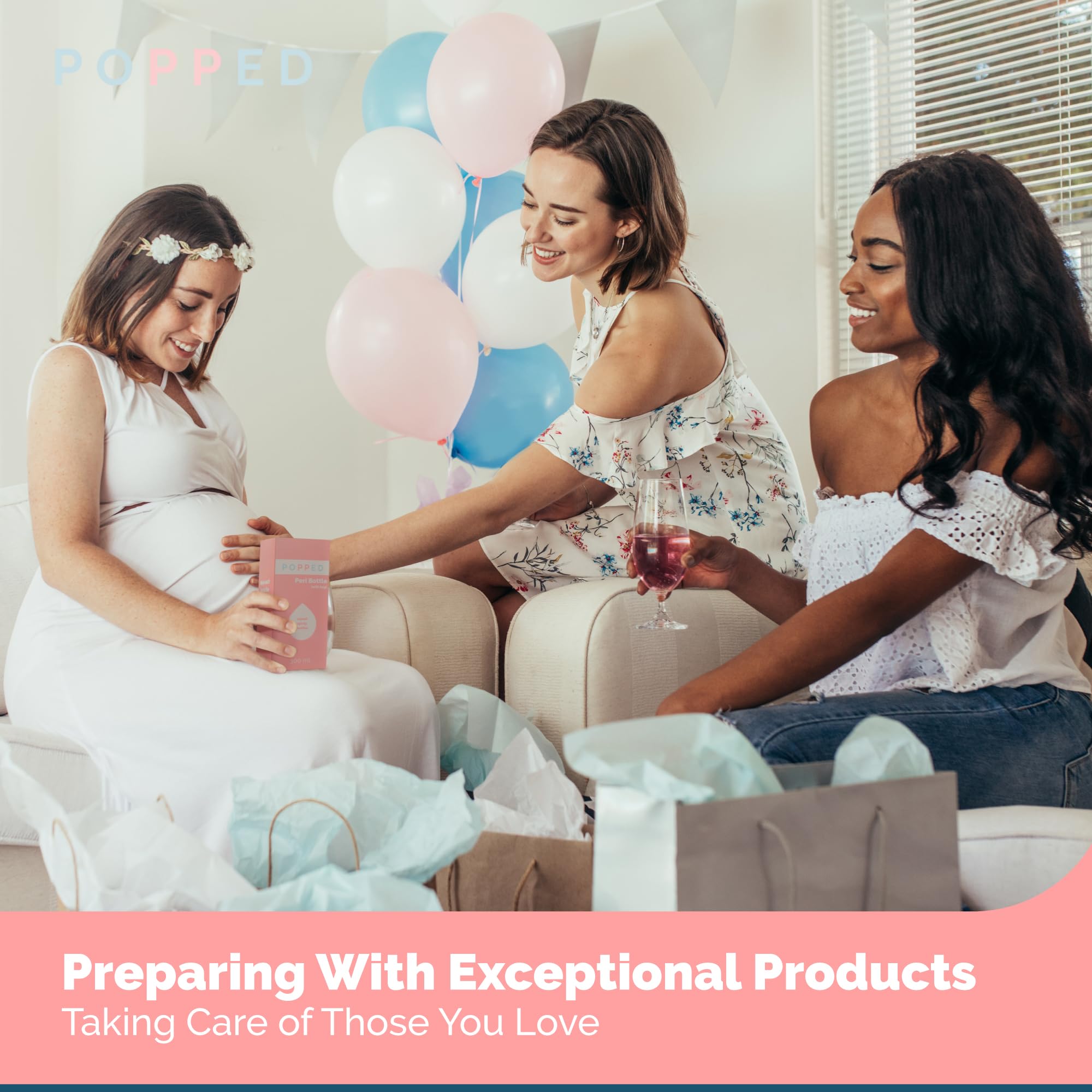 Popped Peri Bottle for Postpartum Care | Portable Bidet | Spray Bottle for Pain Relief, Tears POPPED